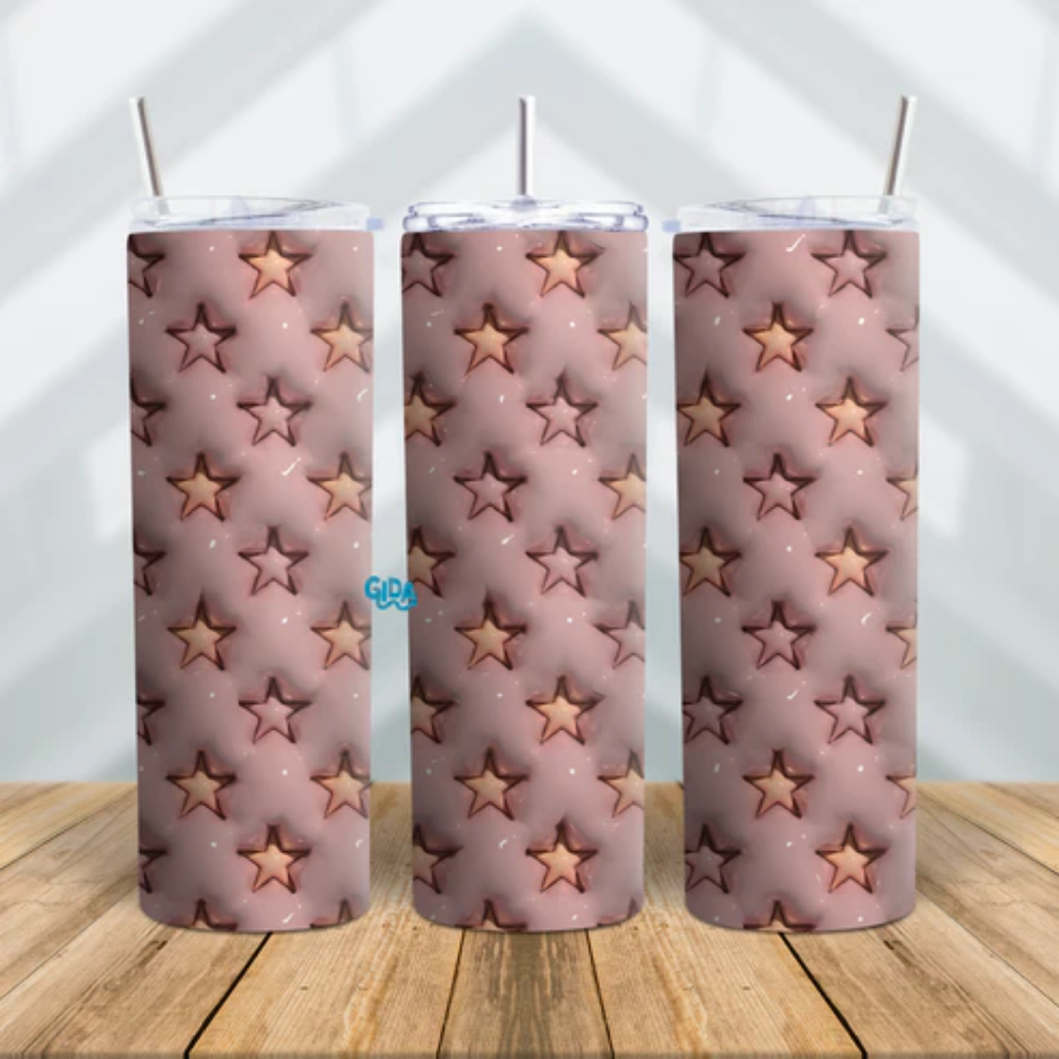 3D Wrap | Rose Gold Stars | 20 oz