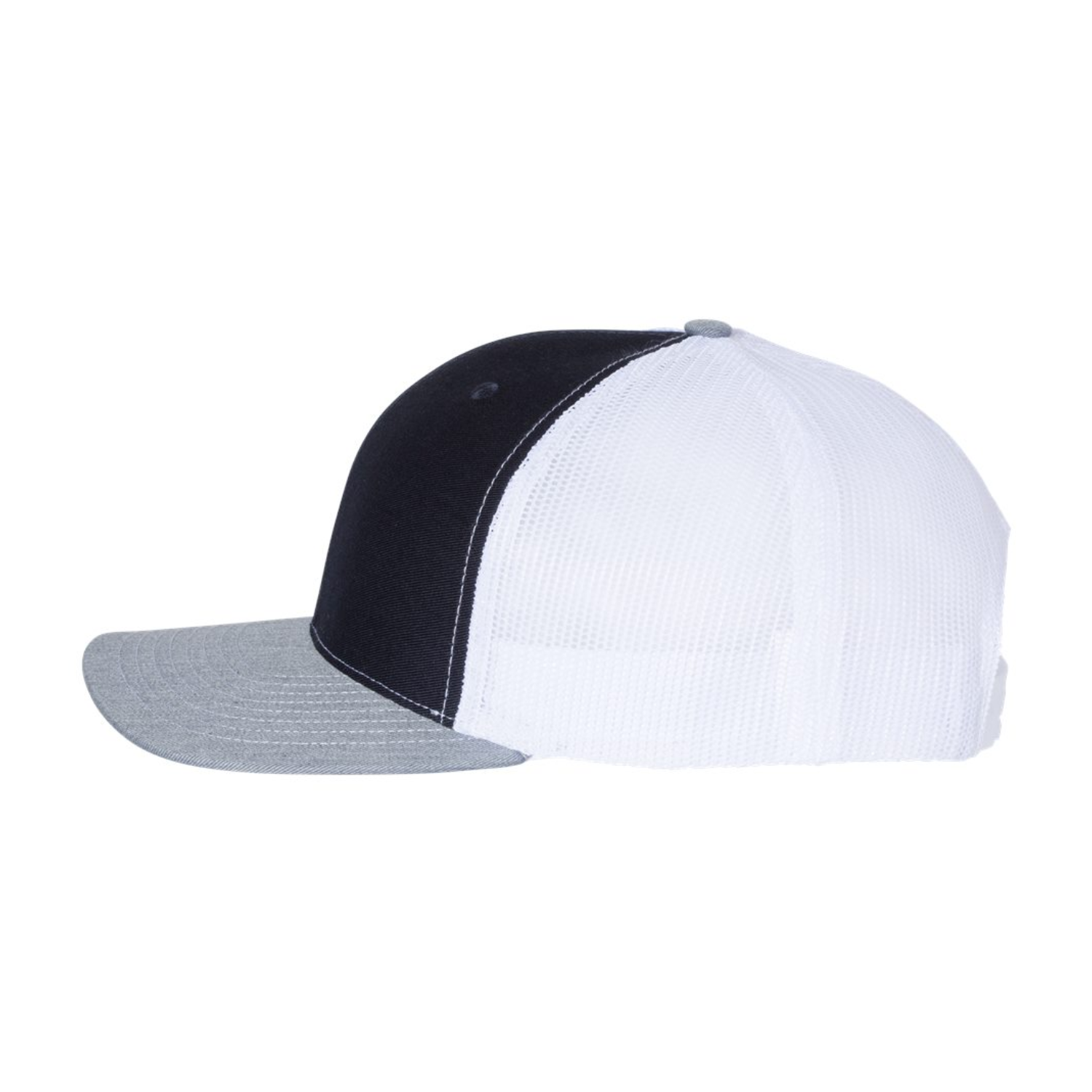 Richardson 112 | Adjustable Snapback Trucker Cap | Navy/ White/ Heather Grey