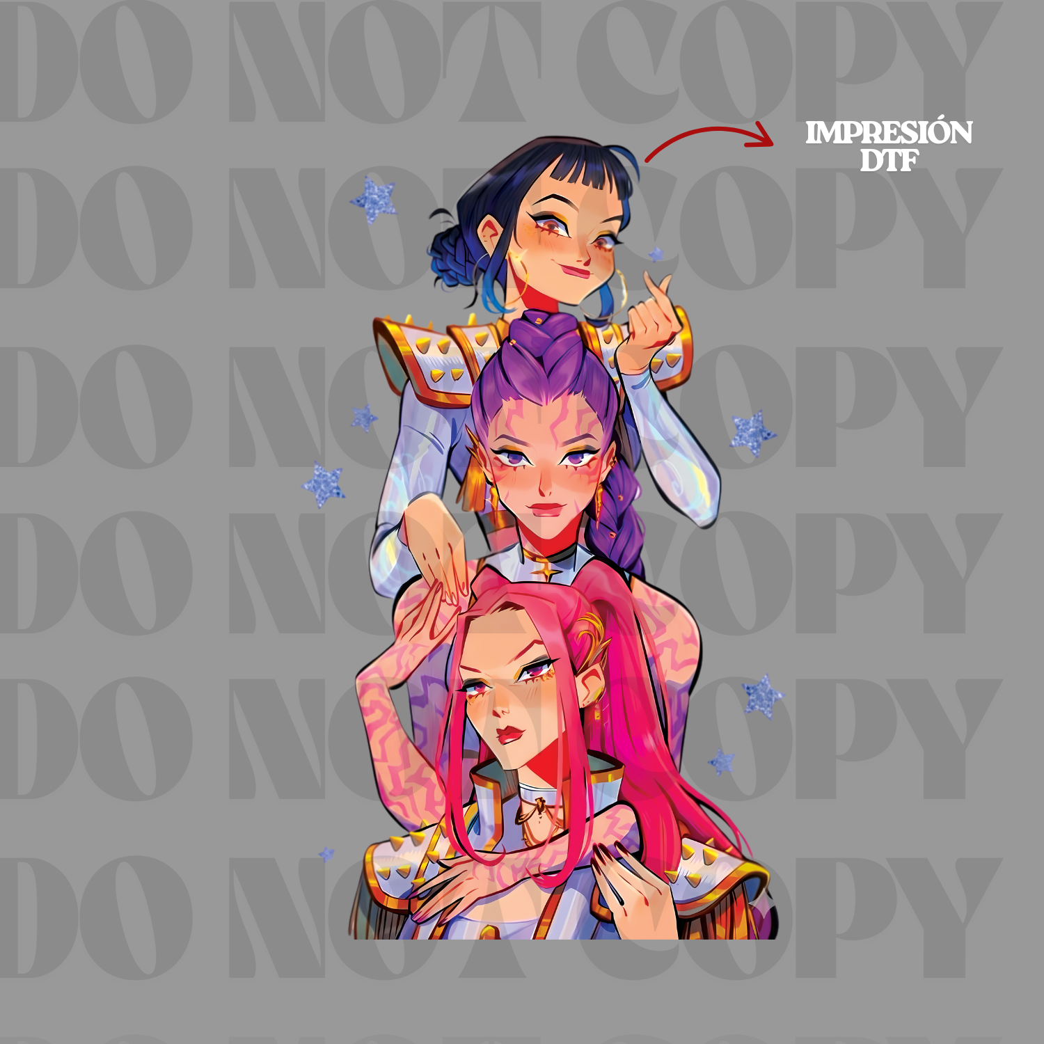 Hybrid DTF | Huntrix | Rainbow Holographic Pearl