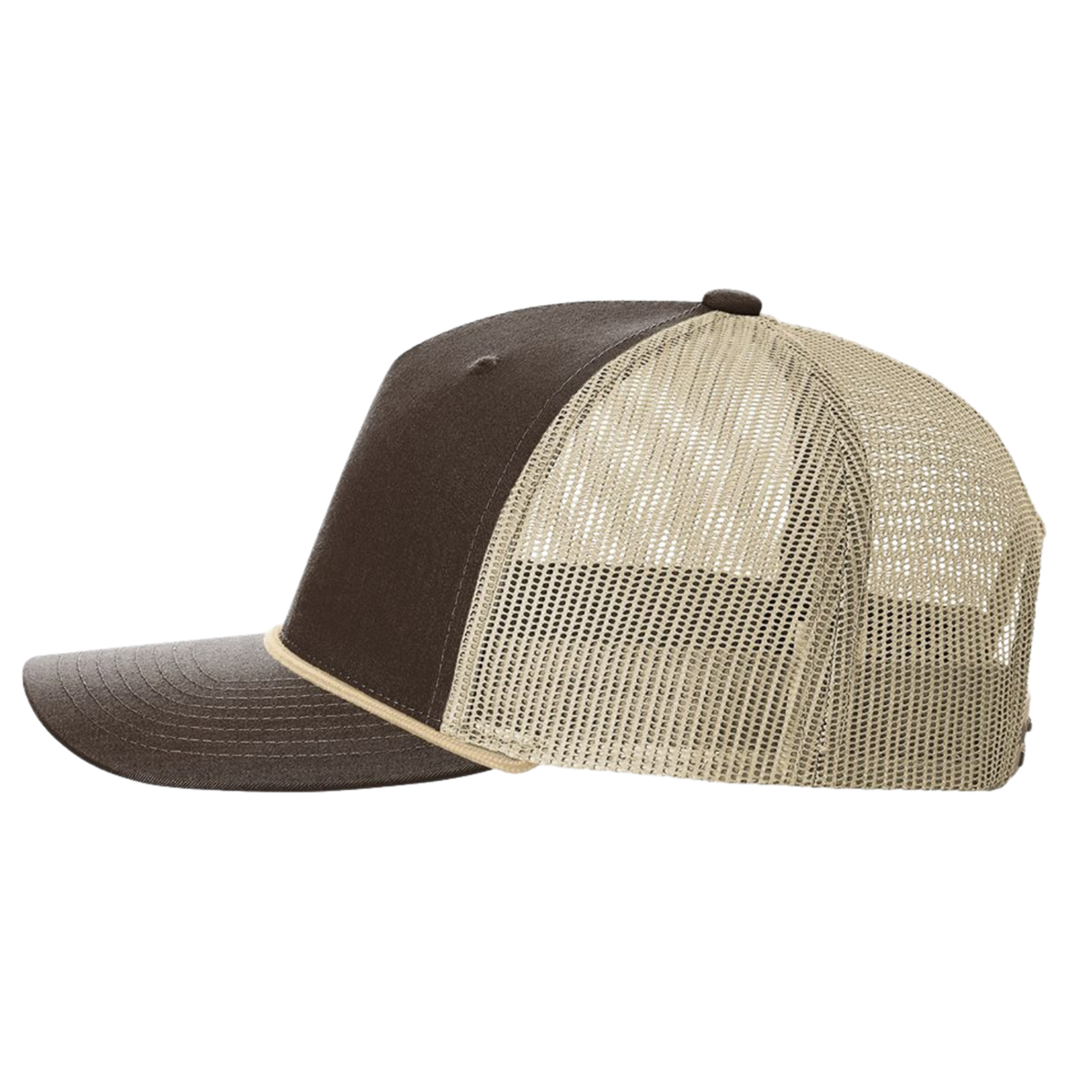 Richardson 112FPR | Five Panel Trucker with Rope Cap | Brown/ Khaki/ Khaki