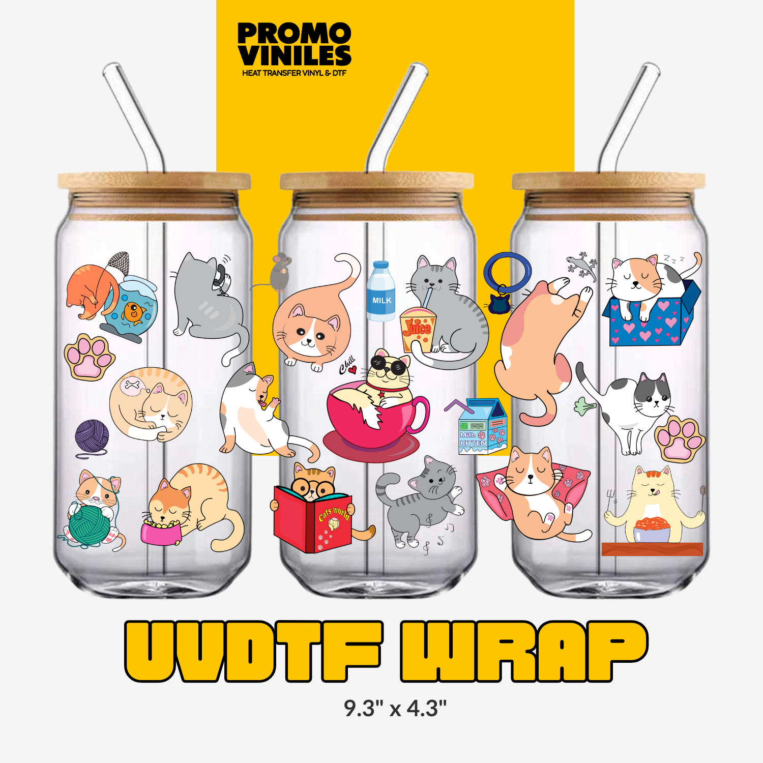 UV DTF Wrap | Colorful Kats