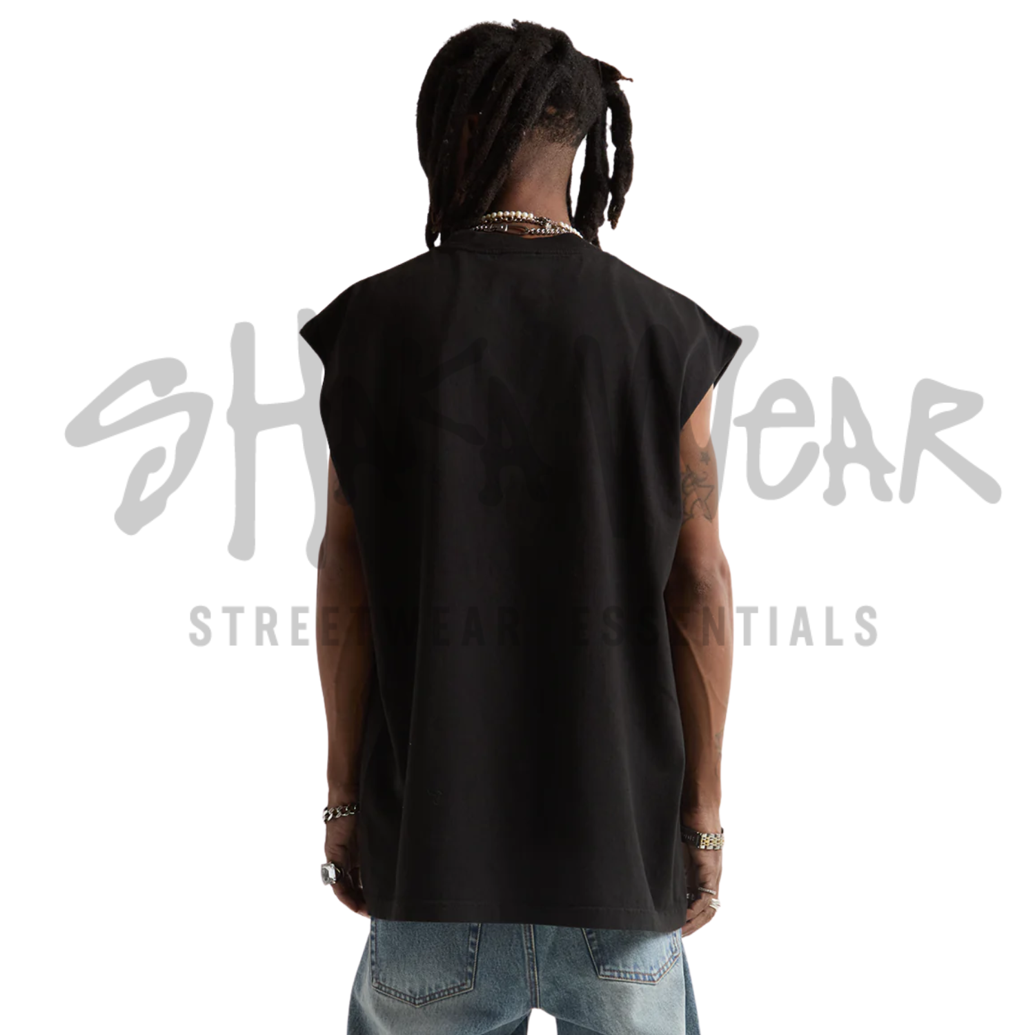 Shaka Wear Garment Dye Muscle Tee | Black | 7.5 oz