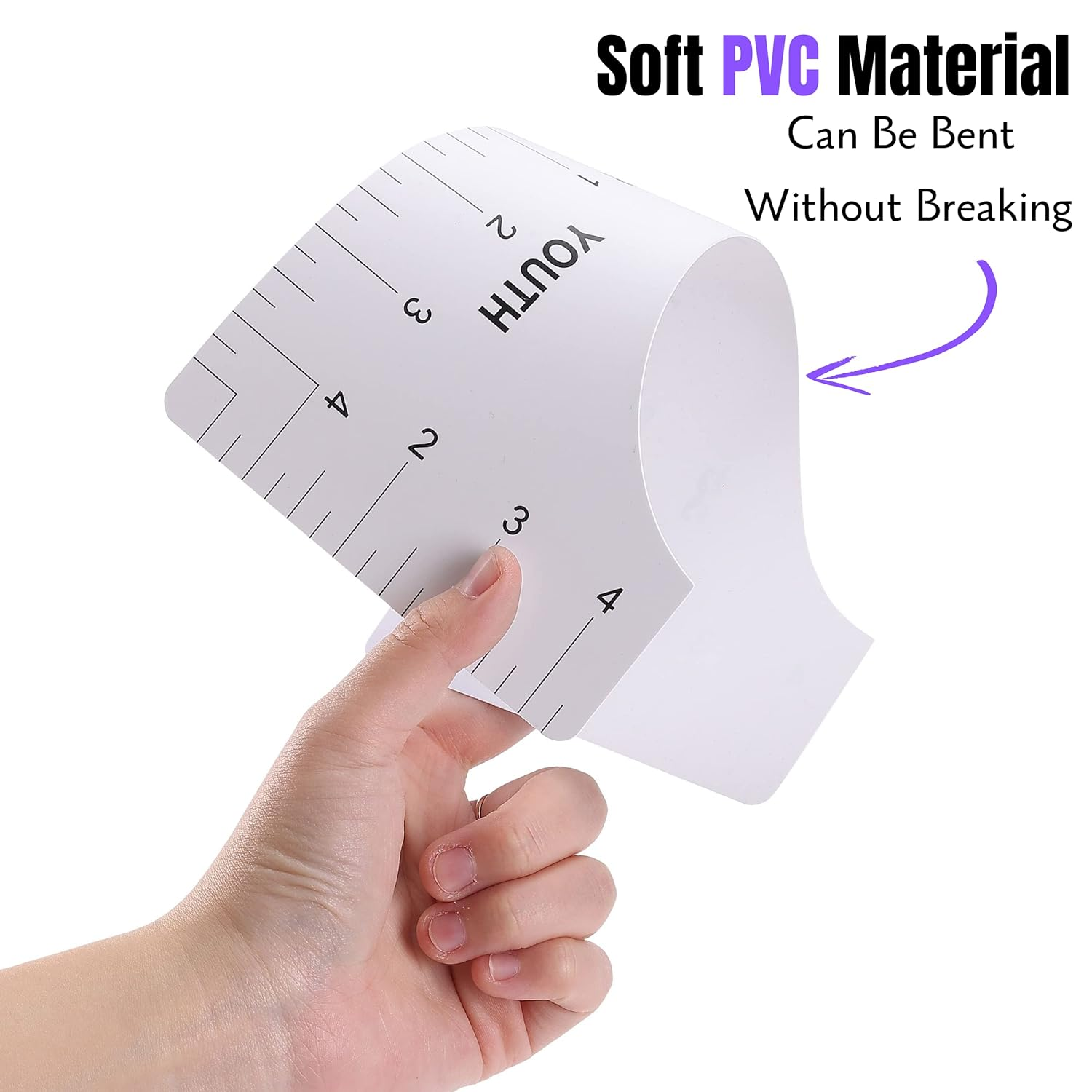 Kit de Regla de PVC Blanca - 4 Tamaños (Adulto, Joven, Niño, Bebe)