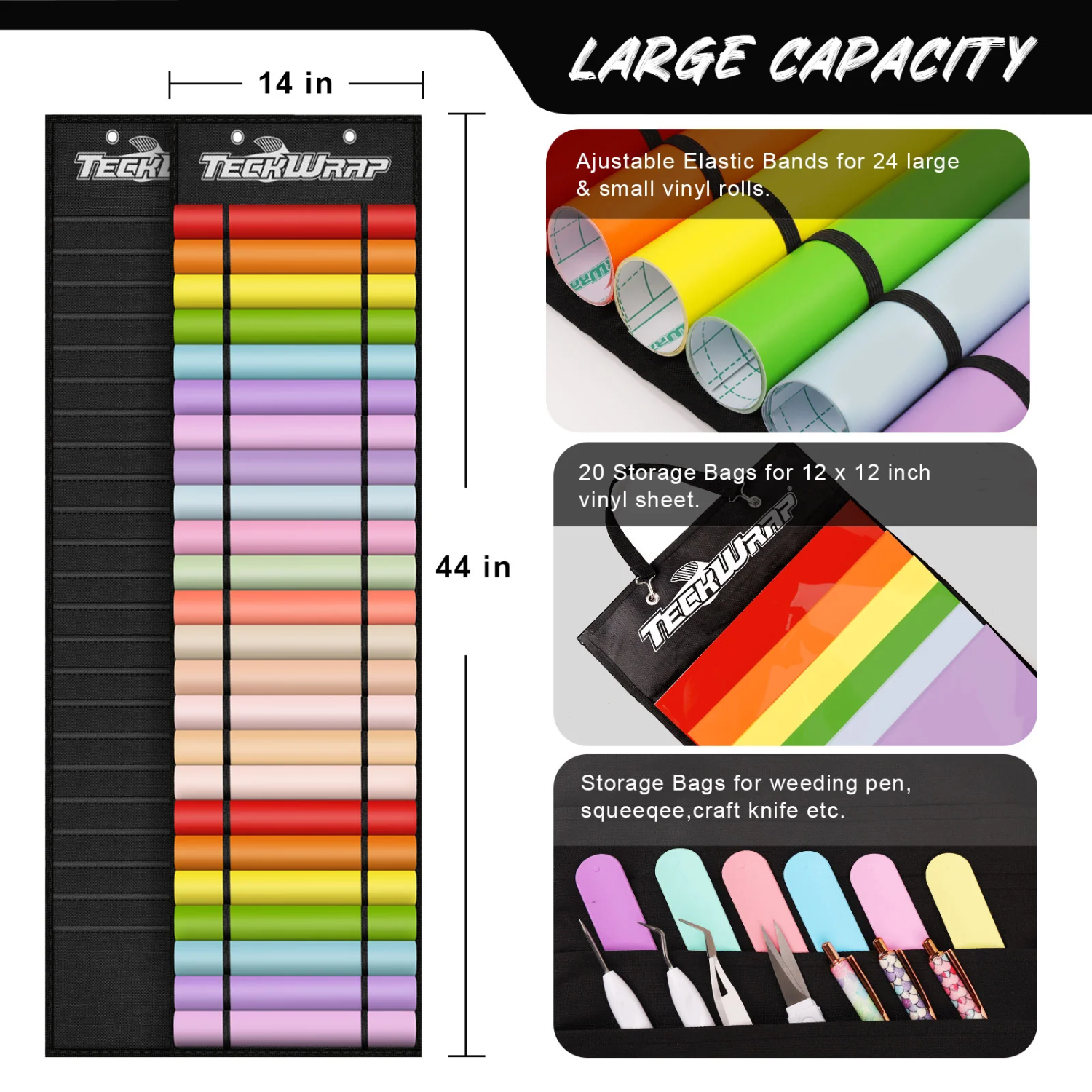 Teckwrap | Organizador de Vinil | 24 rollos