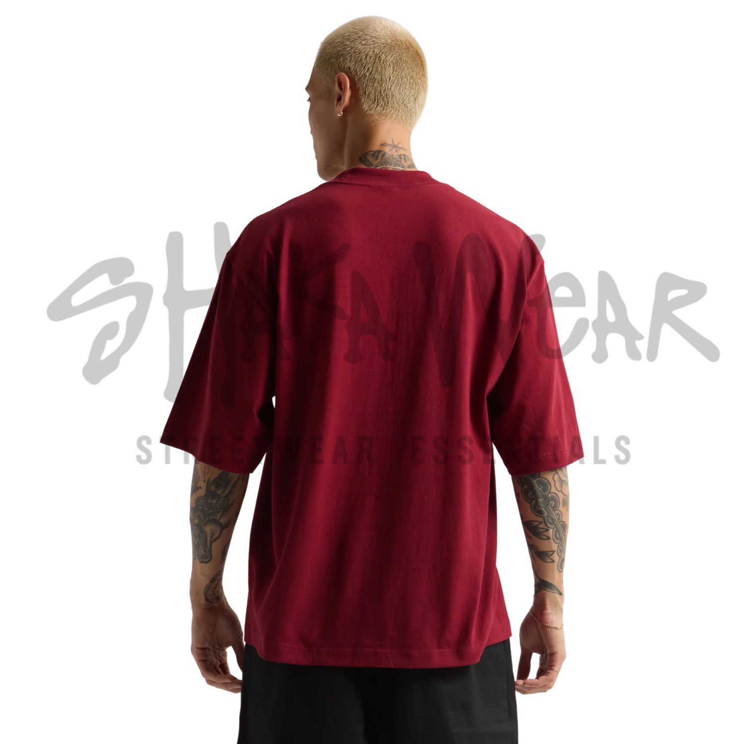 Shaka Wear Max Heavyweight Oversized Tee | Deep Burgundy | 7.5 oz