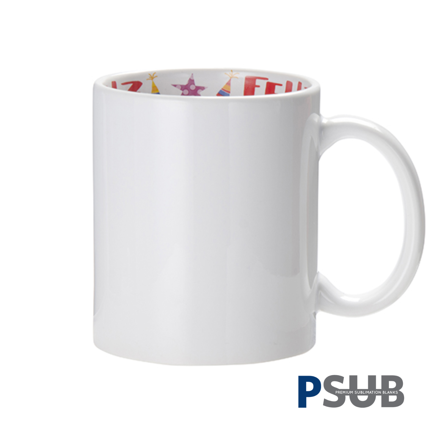 Taza Blanca de 11oz | Interior Feliz Cumpleaños