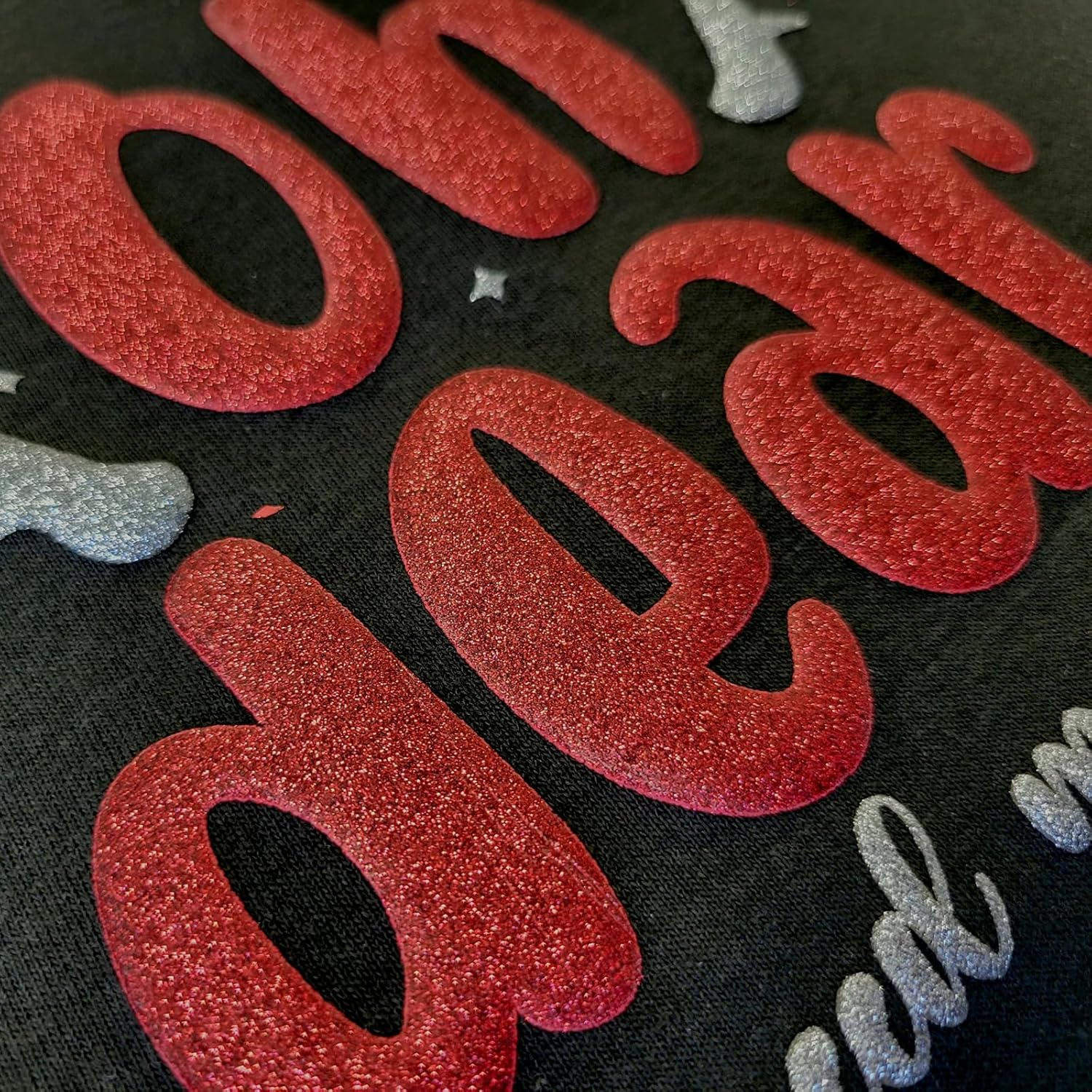 Dae Ha Glitter Puff Vinil Textil Térmico | Red | Ancho 20"