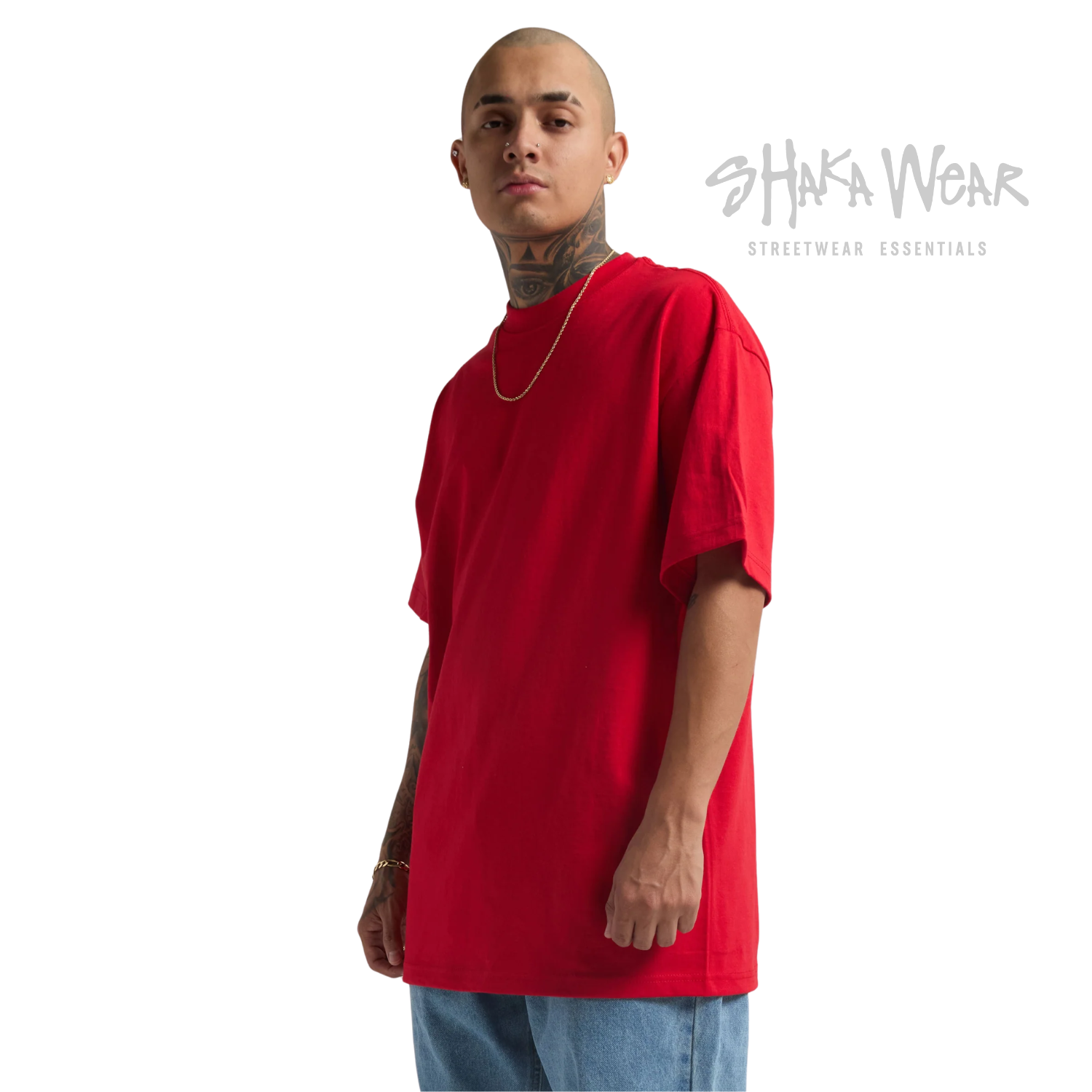 Shaka Wear Max Heavyweight Short Sleeve | Red | 7.5 oz