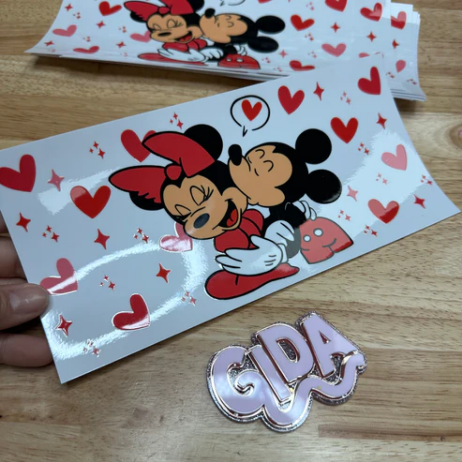 UV DTF Wrap | Red Love Ratones | 9.5 x 4.33"