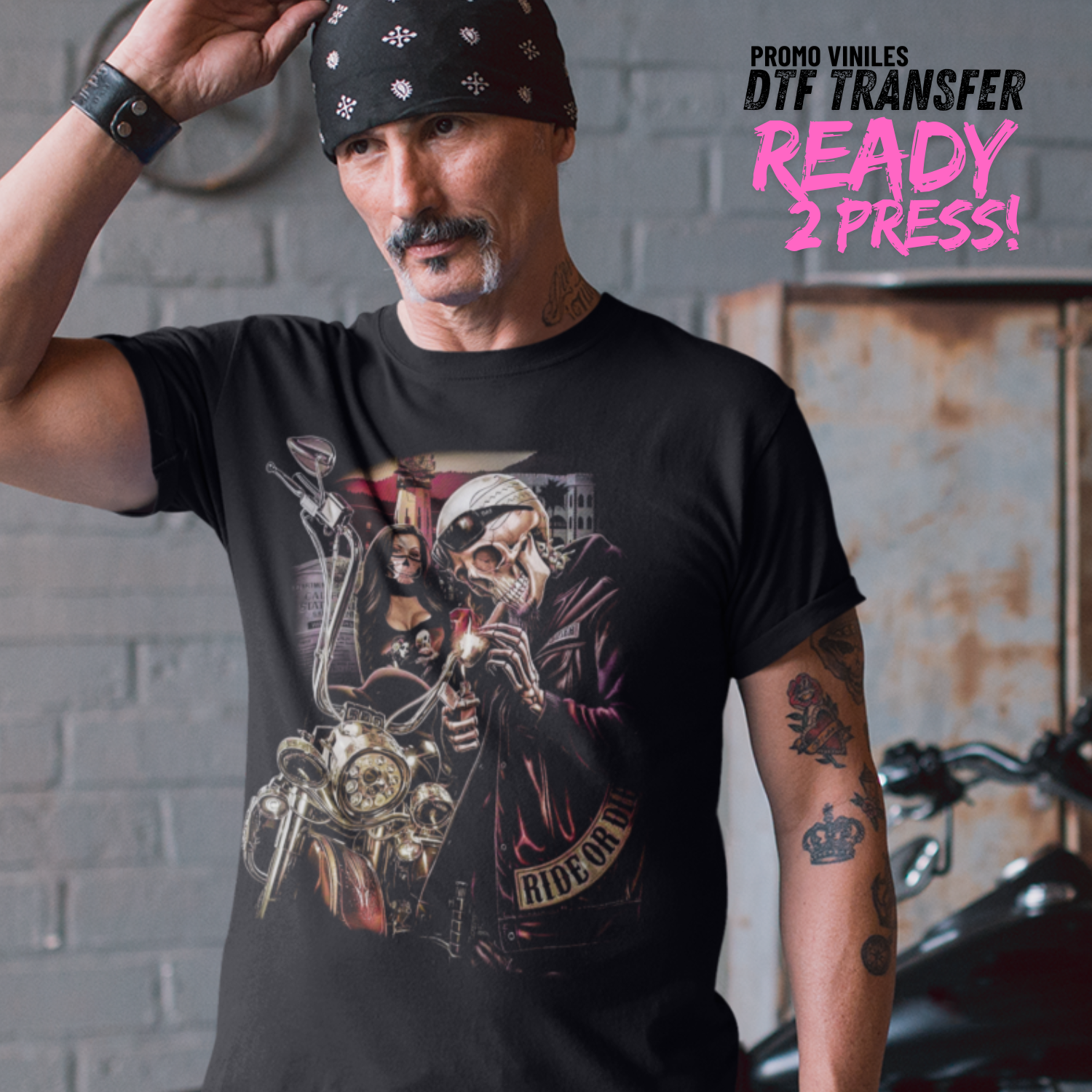 DTF Transfers | Ride or Die - Para Tshirt Oscuro