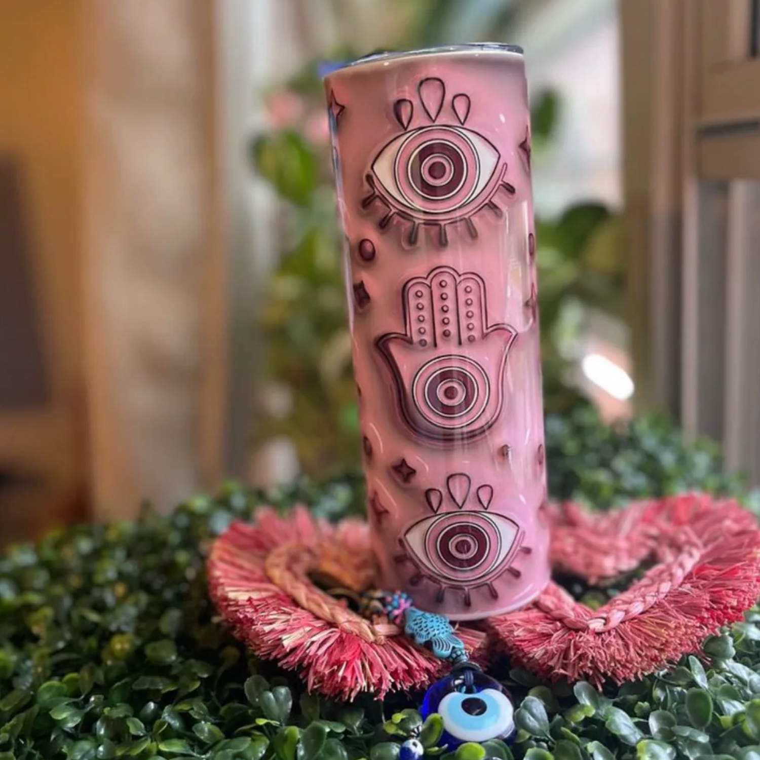 3D Wrap | Pink Turkish Hamsa & Eyes | 20 oz