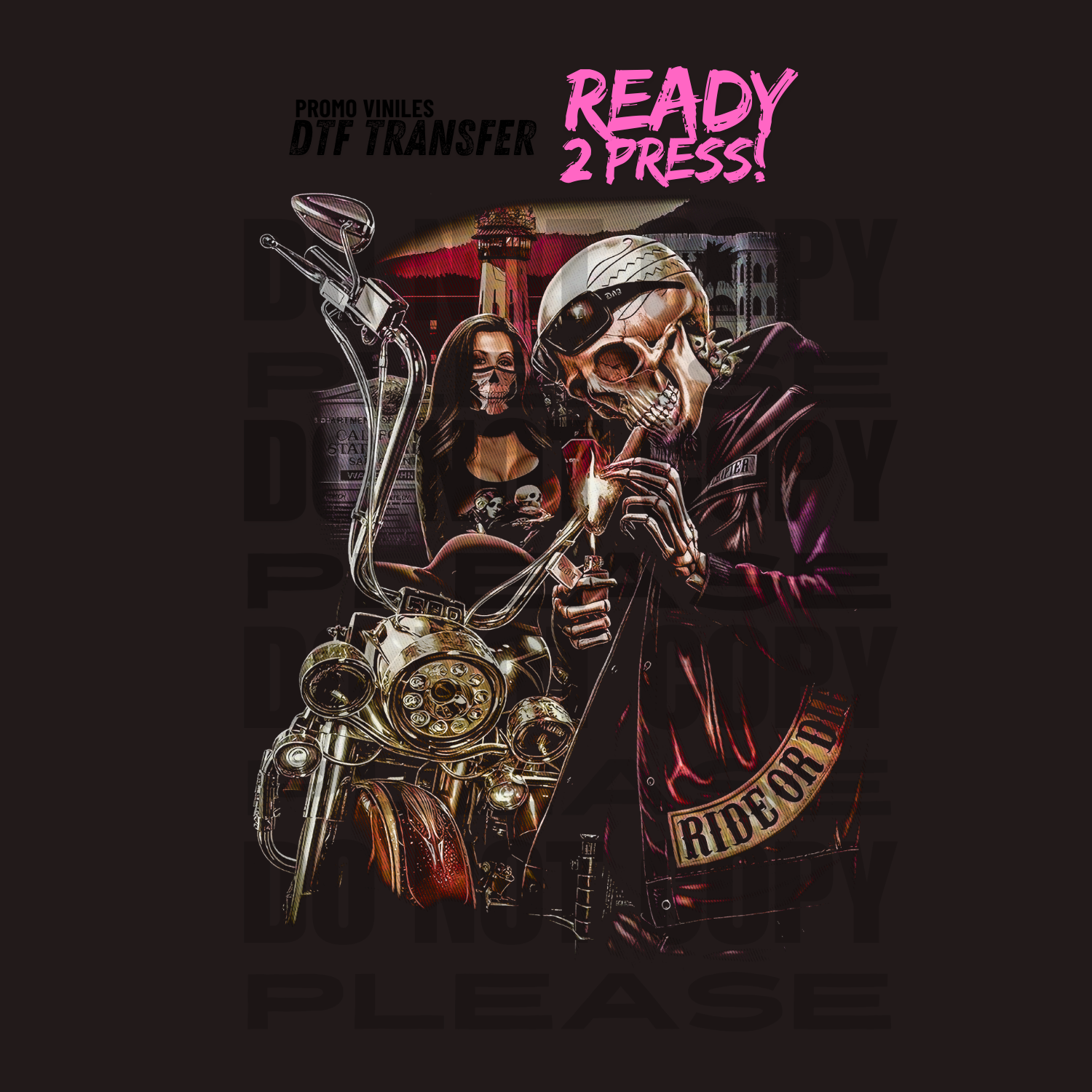 DTF Transfers | Ride or Die - Para Tshirt Oscuro
