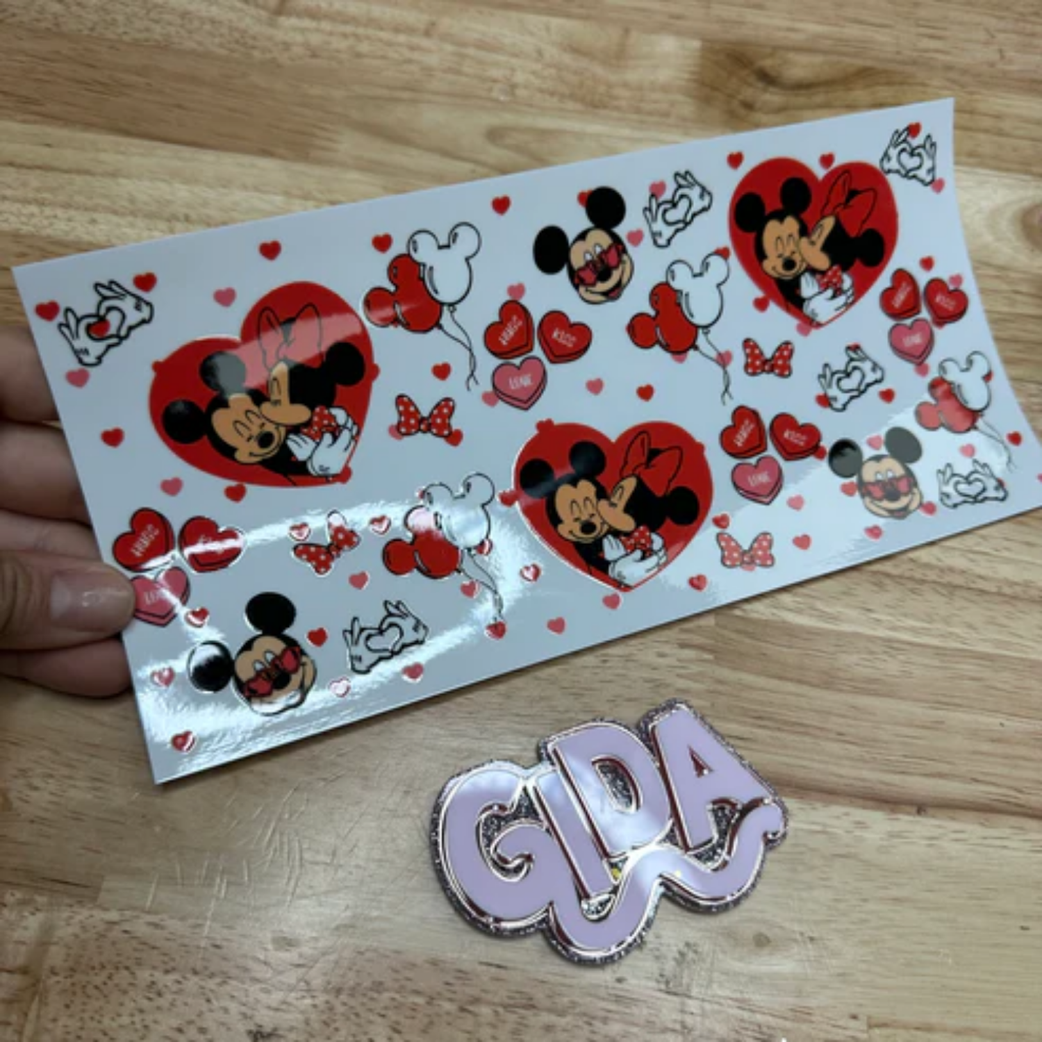 UV DTF Wrap | Love hugs kiss | 9.5 x 4.33"