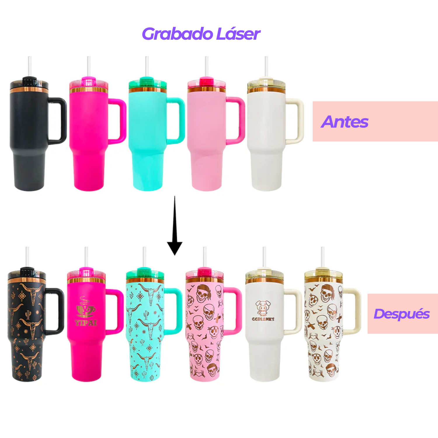 Tumbler 40oz |  Acero Inox. | Grabado Láser | Incluye UVDTF Gratis