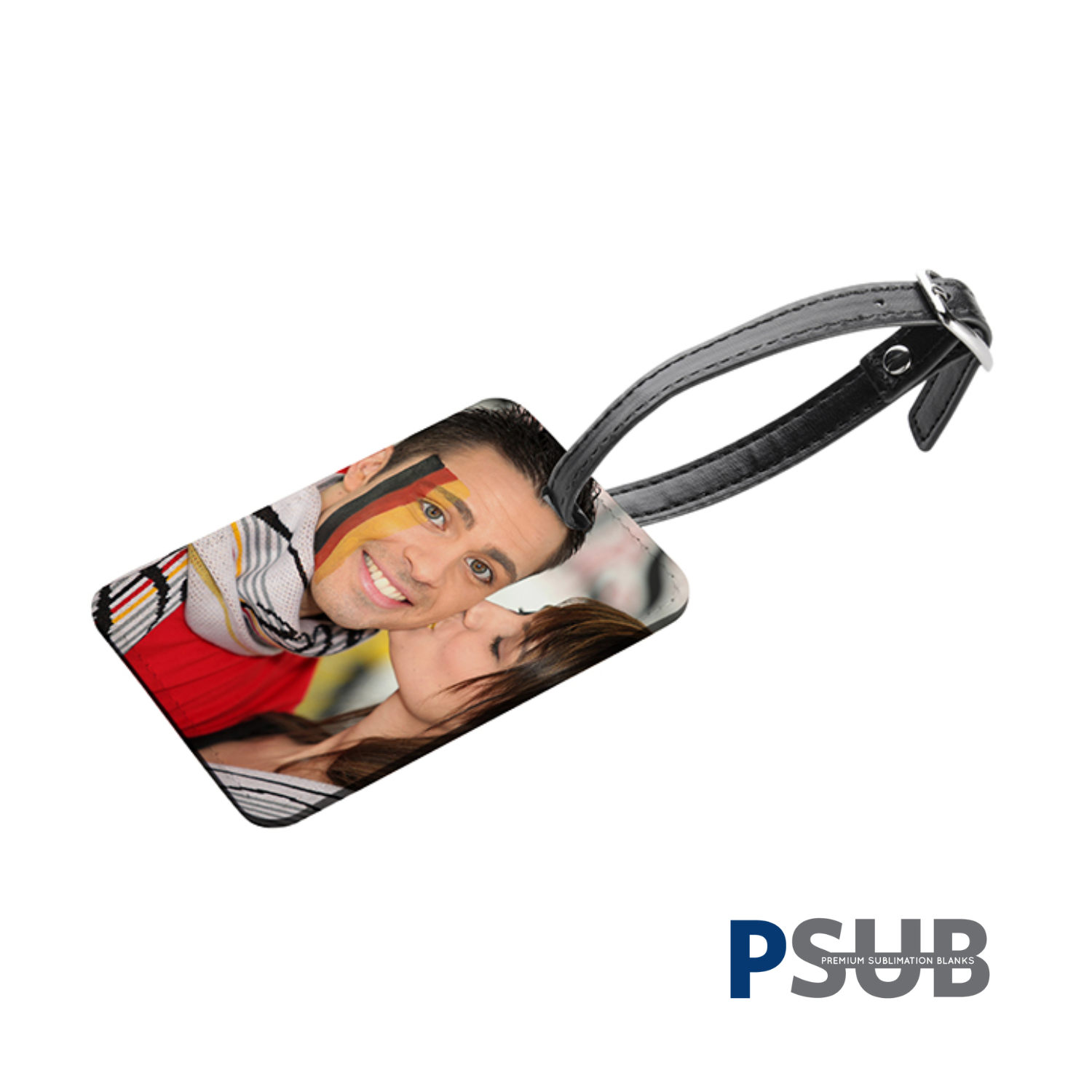 Llavero de Cuero Sintético | Identificador de Maleta Doble Cara