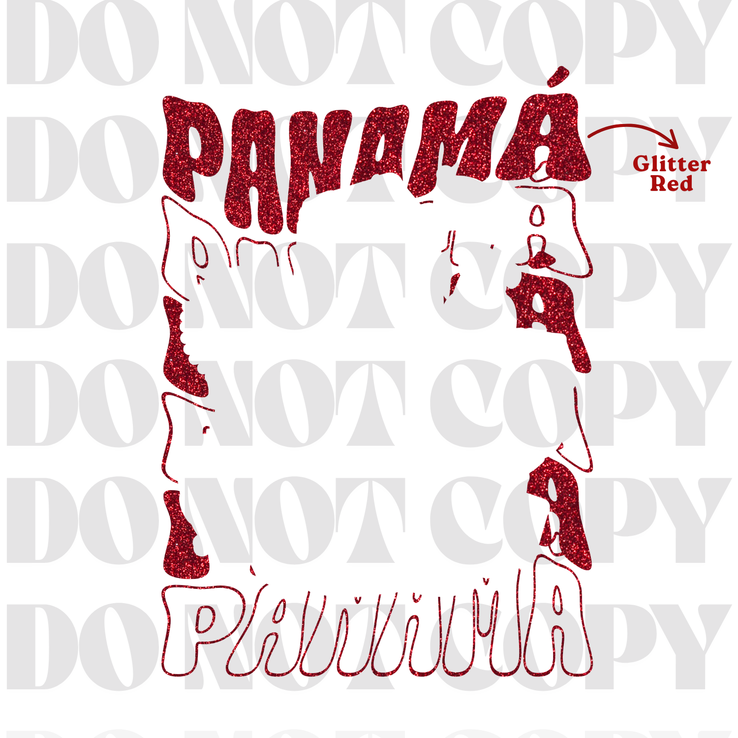 Hybrid DTF | Panamá | Glitter Red