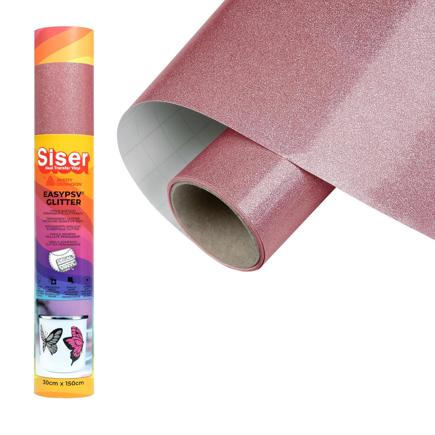 Vinil Adhesivo | EasyPSV® Glitter | Rose Gold | Ancho 12"