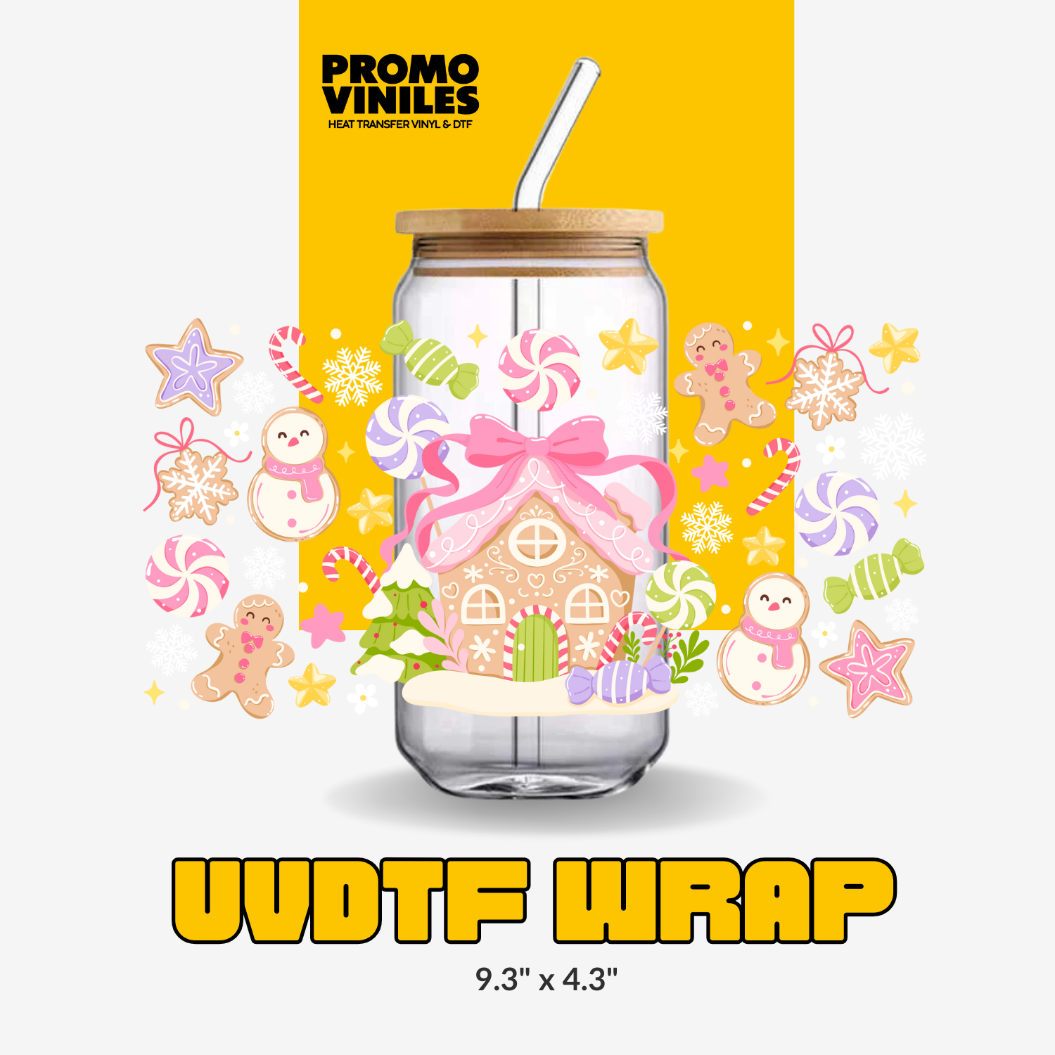UV DTF Wrap | Ginger Pink House
