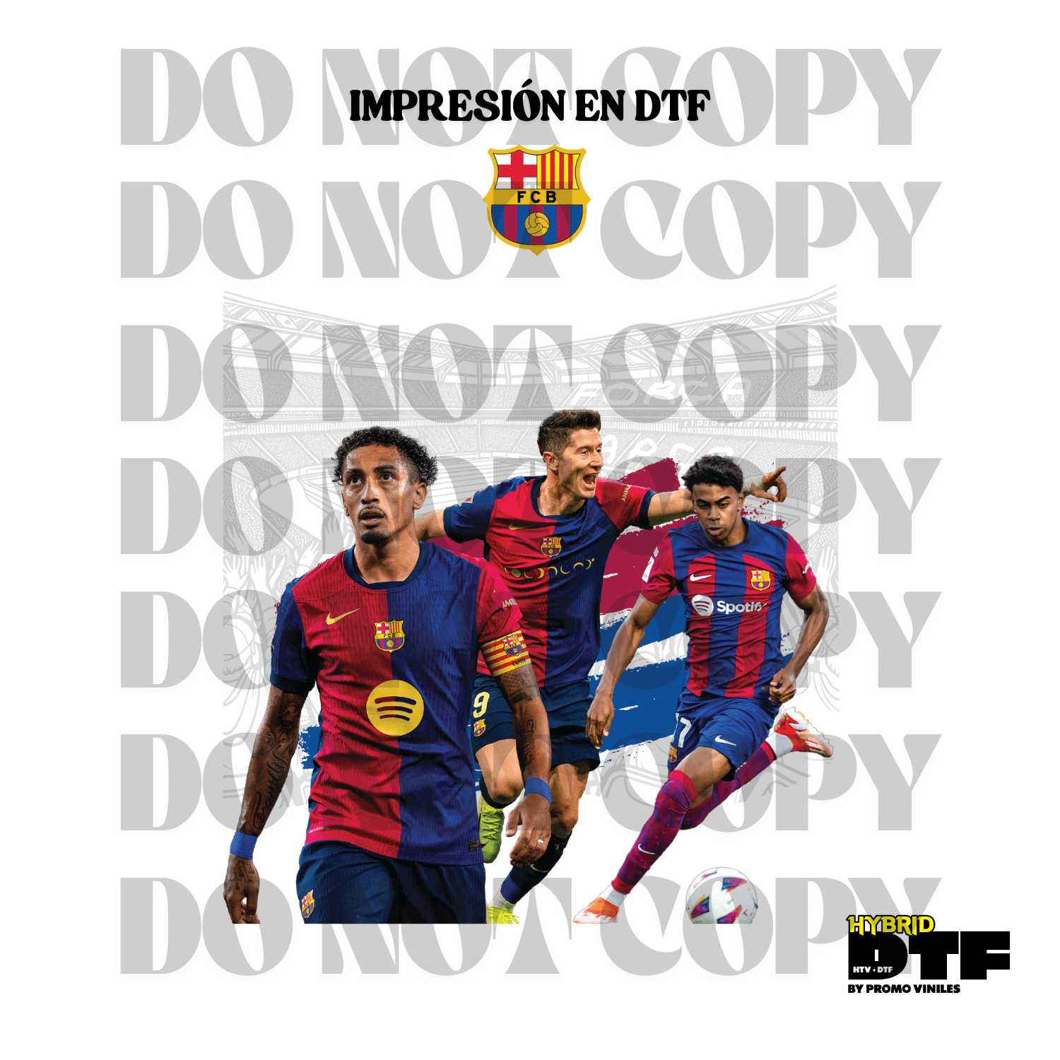 Hybrid DTF | FC Barcelona | Black CadFLEX - 3D