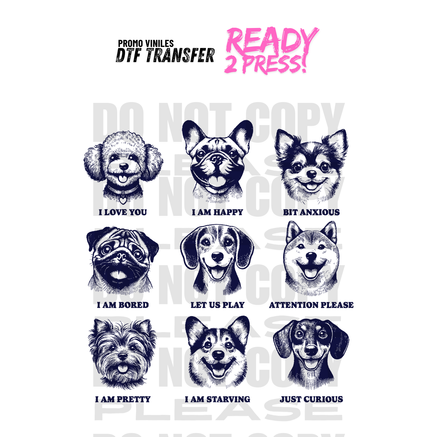 DTF Transfers | Dog Moods
