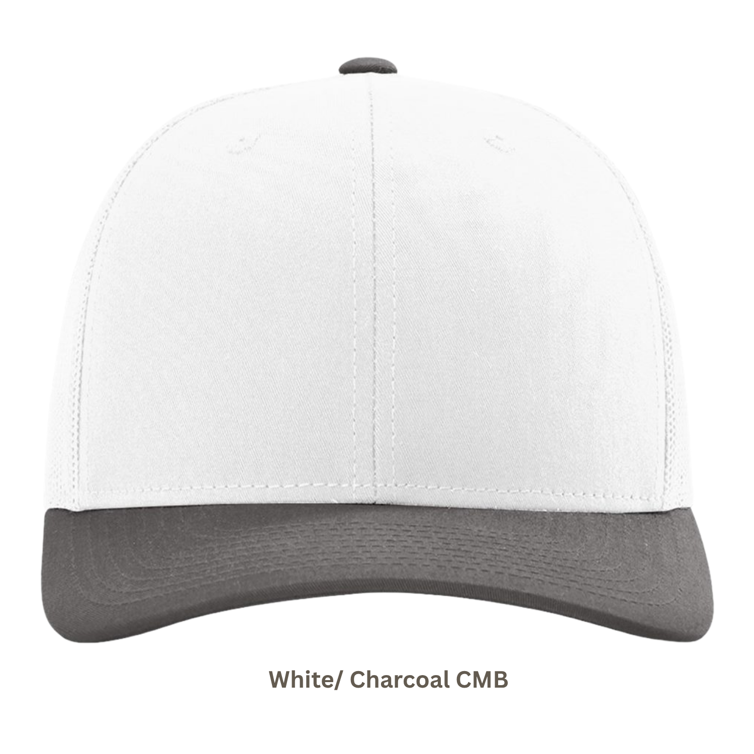 Richardson 112 | Adjustable Snapback Trucker Cap | White/ Charcoal CMB