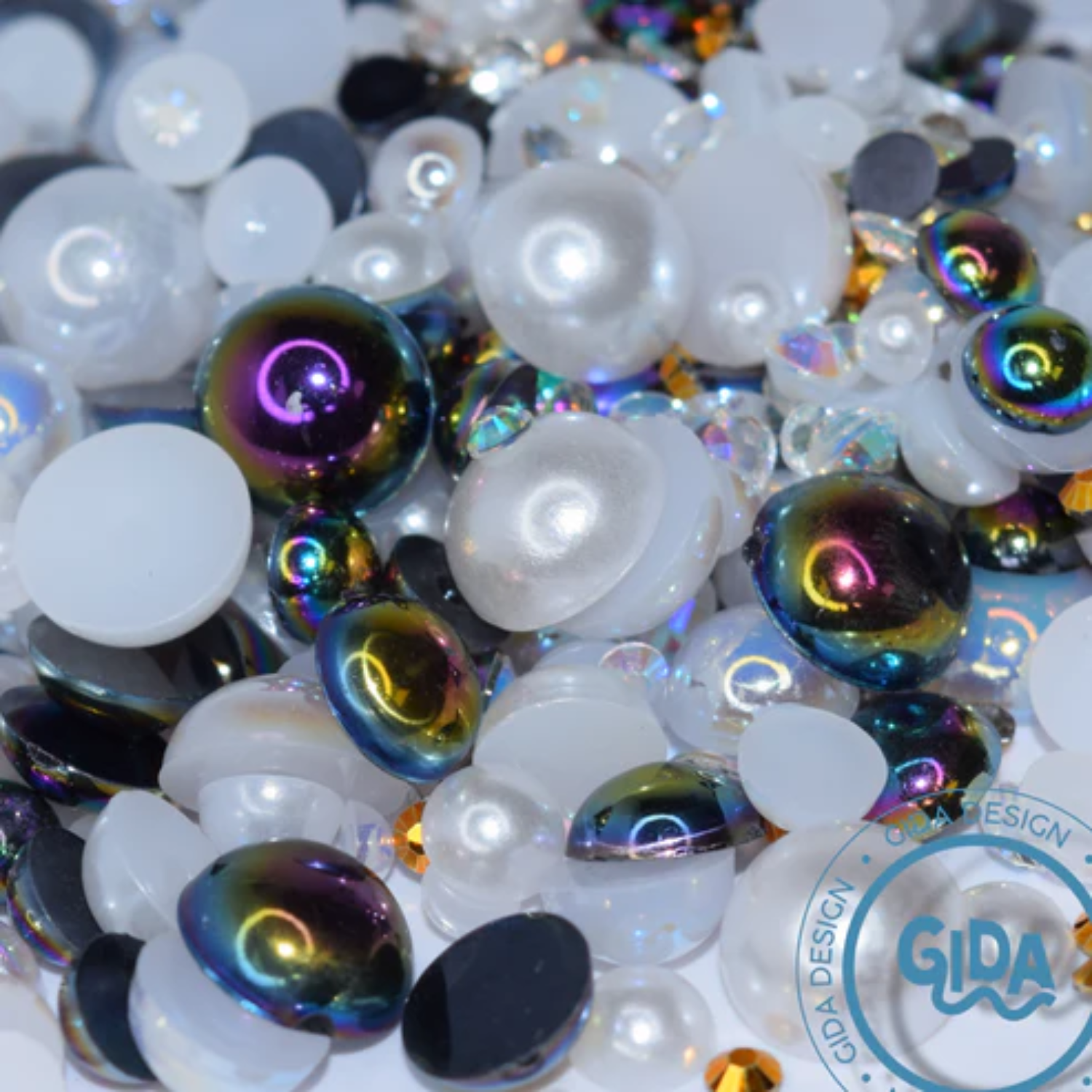 Flat Back Pearl Mix | Black & White | 1.2oz