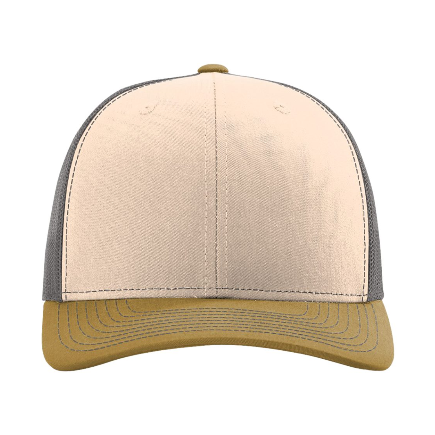 Richardson 112 | Adjustable Snapback Trucker Cap | Mink Beige/ Charcoal/ Amber Gold