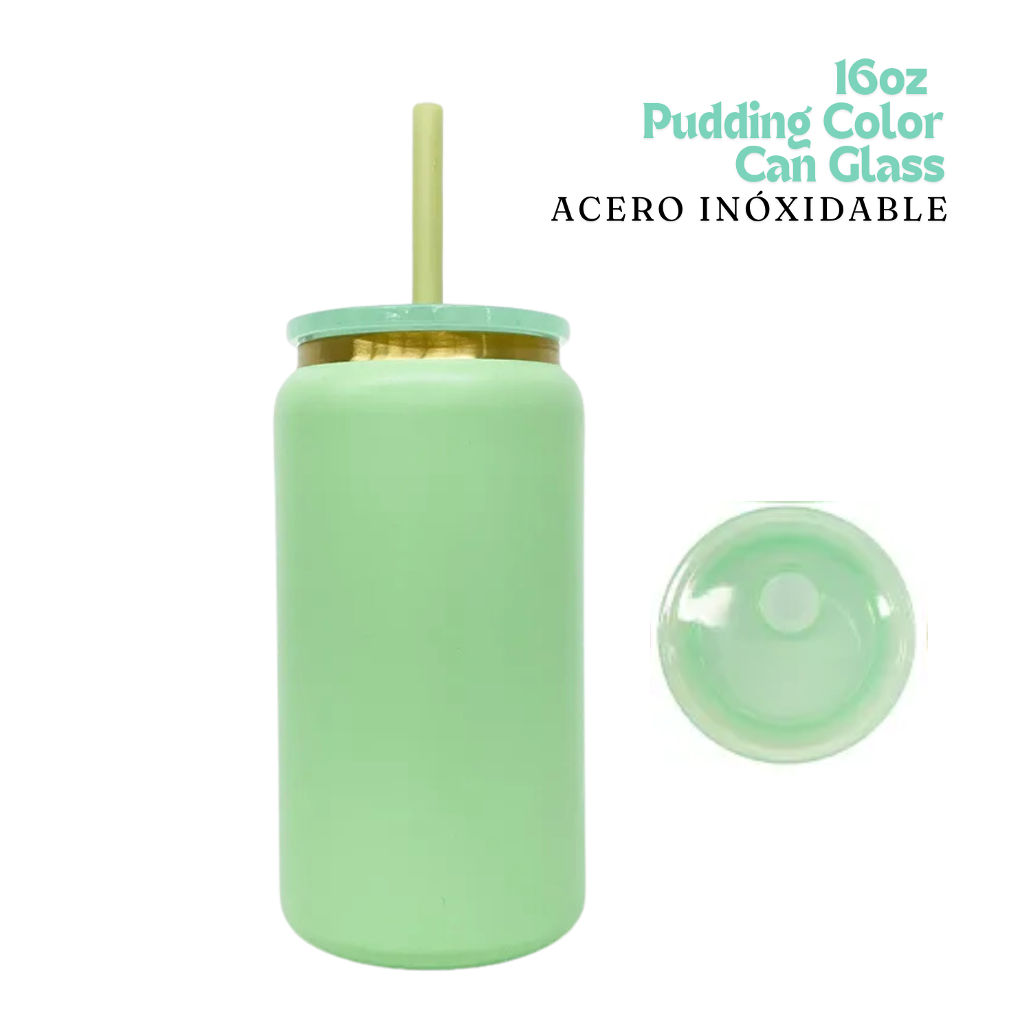 Pudding Color Can  | 16oz | Sage | Acero Inox. | Dorado
