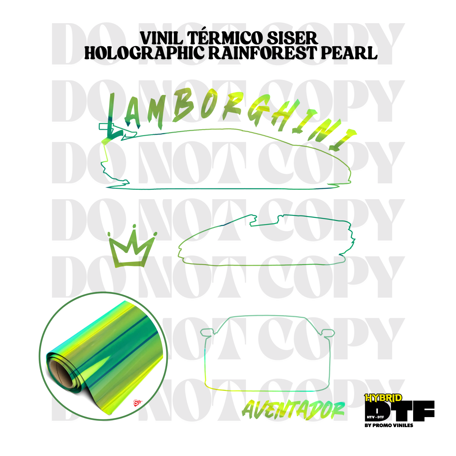 Hybrid DTF | Lambo | Holographic Rainforest Pearl