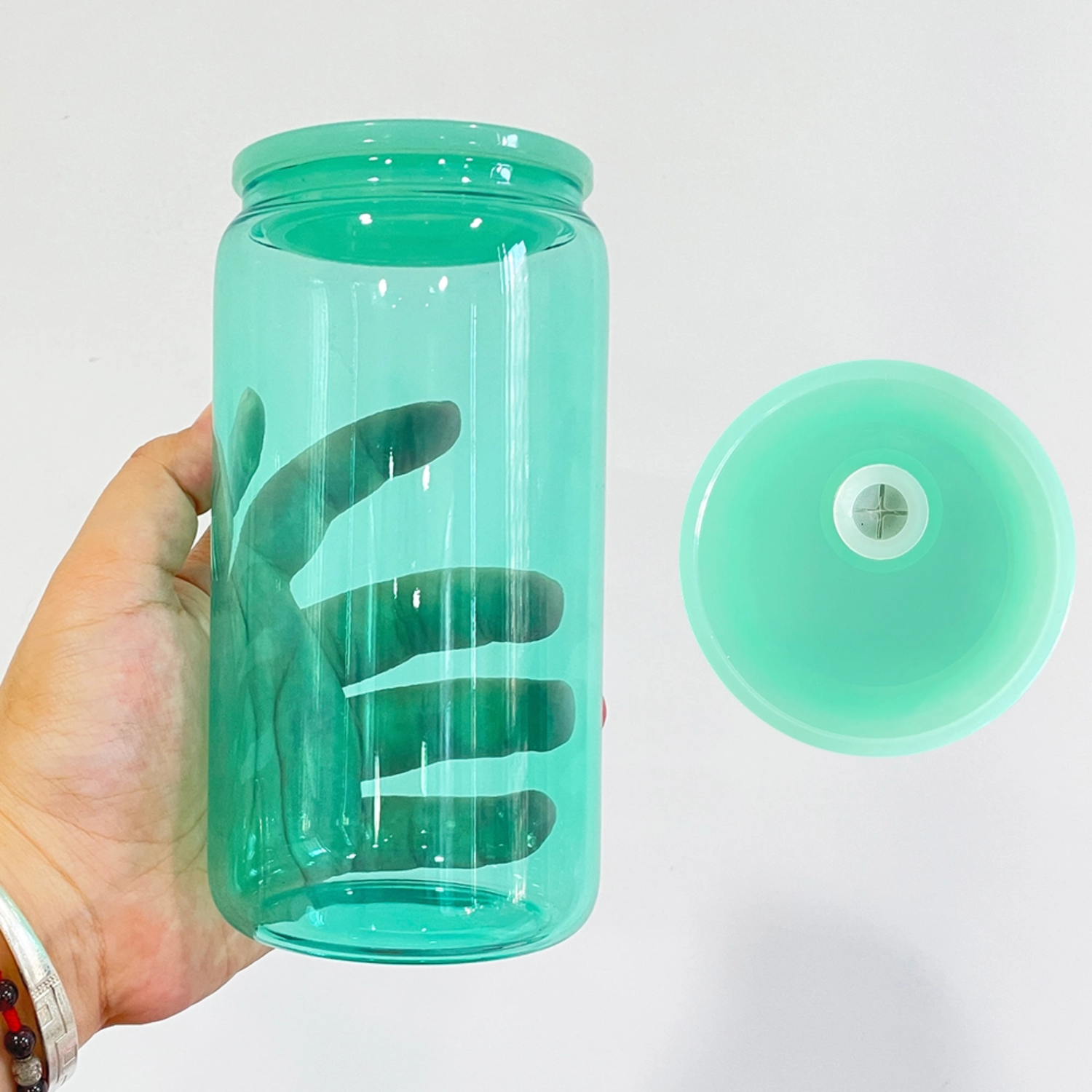 Promo Viniles Panamá - Jelly Can Glass Sublimables | Tapa y carrizo de plástico | 16oz - Promo Viniles Panamá