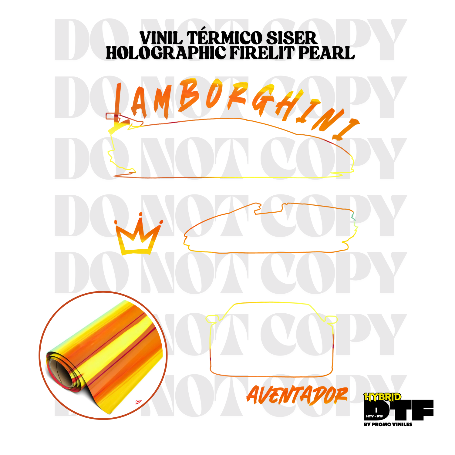 Hybrid DTF | Lambo | Holographic Firelit Pearl