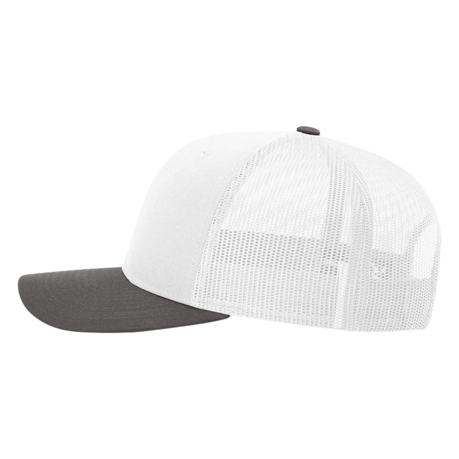 Richardson 112 | Adjustable Snapback Trucker Cap | White/ Charcoal CMB