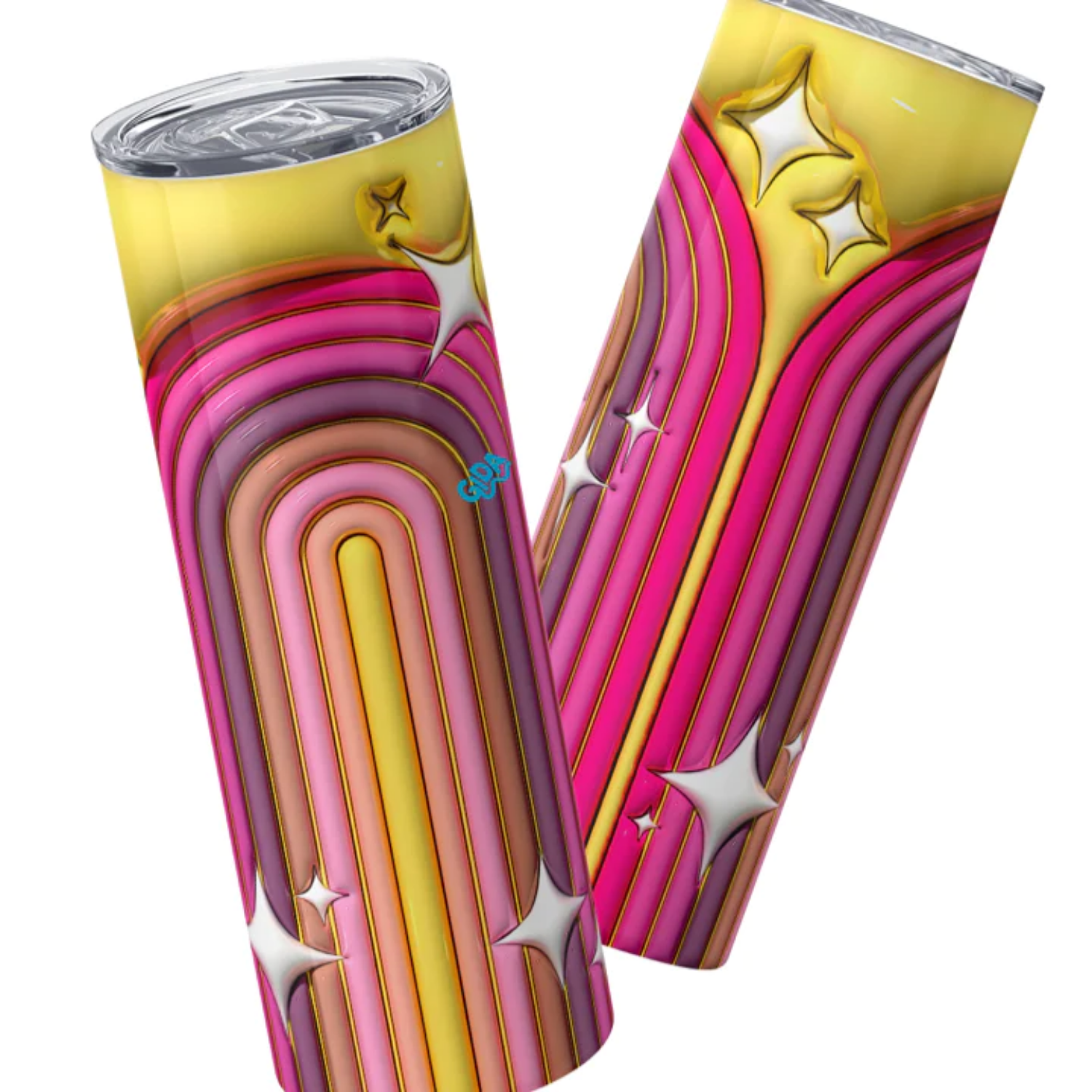 3D Wrap | Yellow Shiny Rainbow | 20 oz