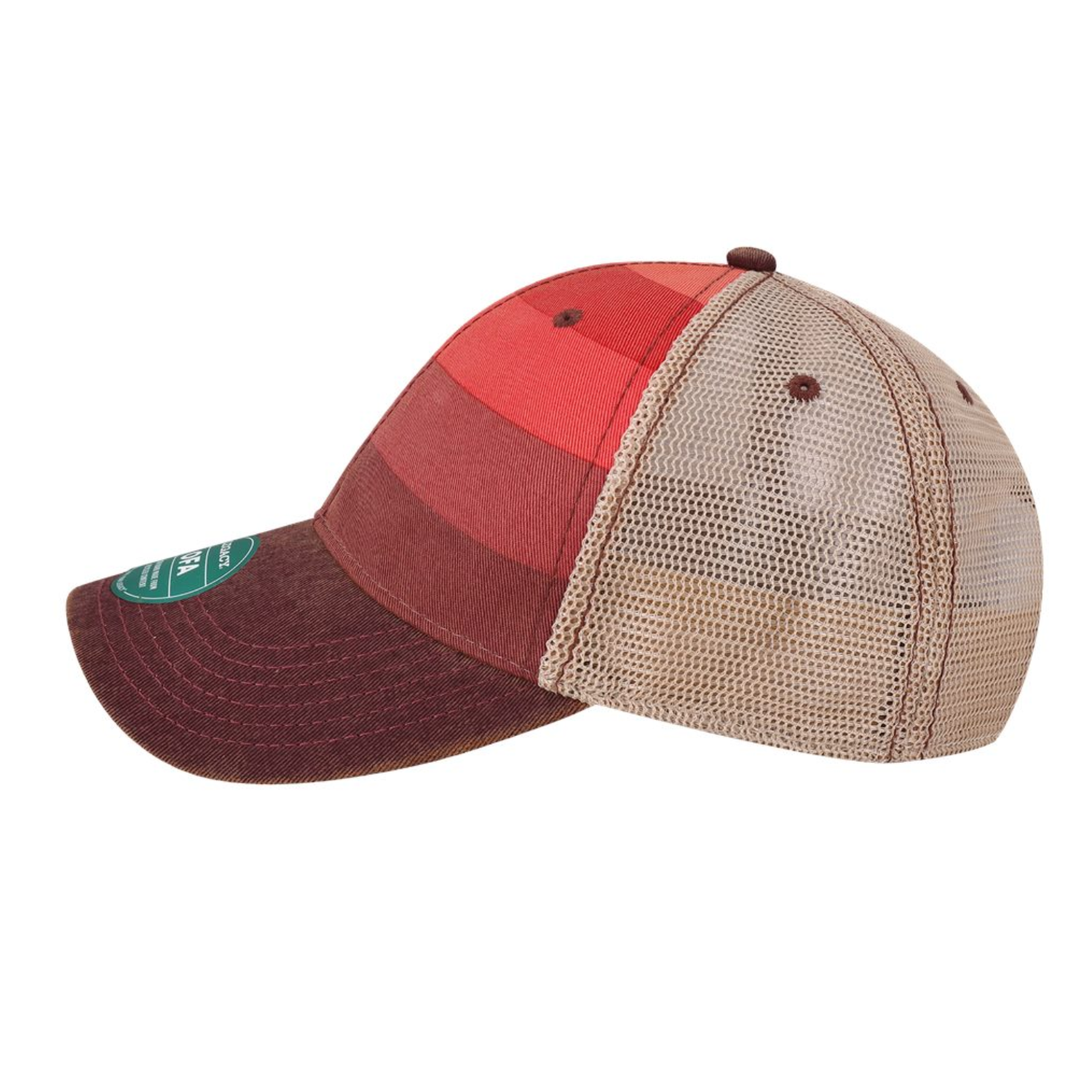 Old Favorite Trucker Cap - OFA | Red Stripe Khaki