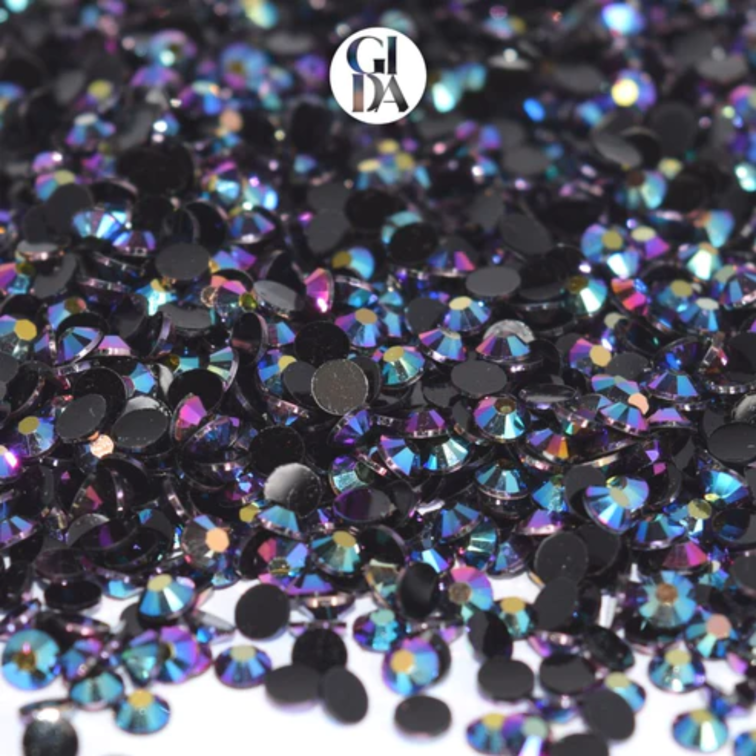 AB Jelly Flat Back Rhinestones | Black | 3mm