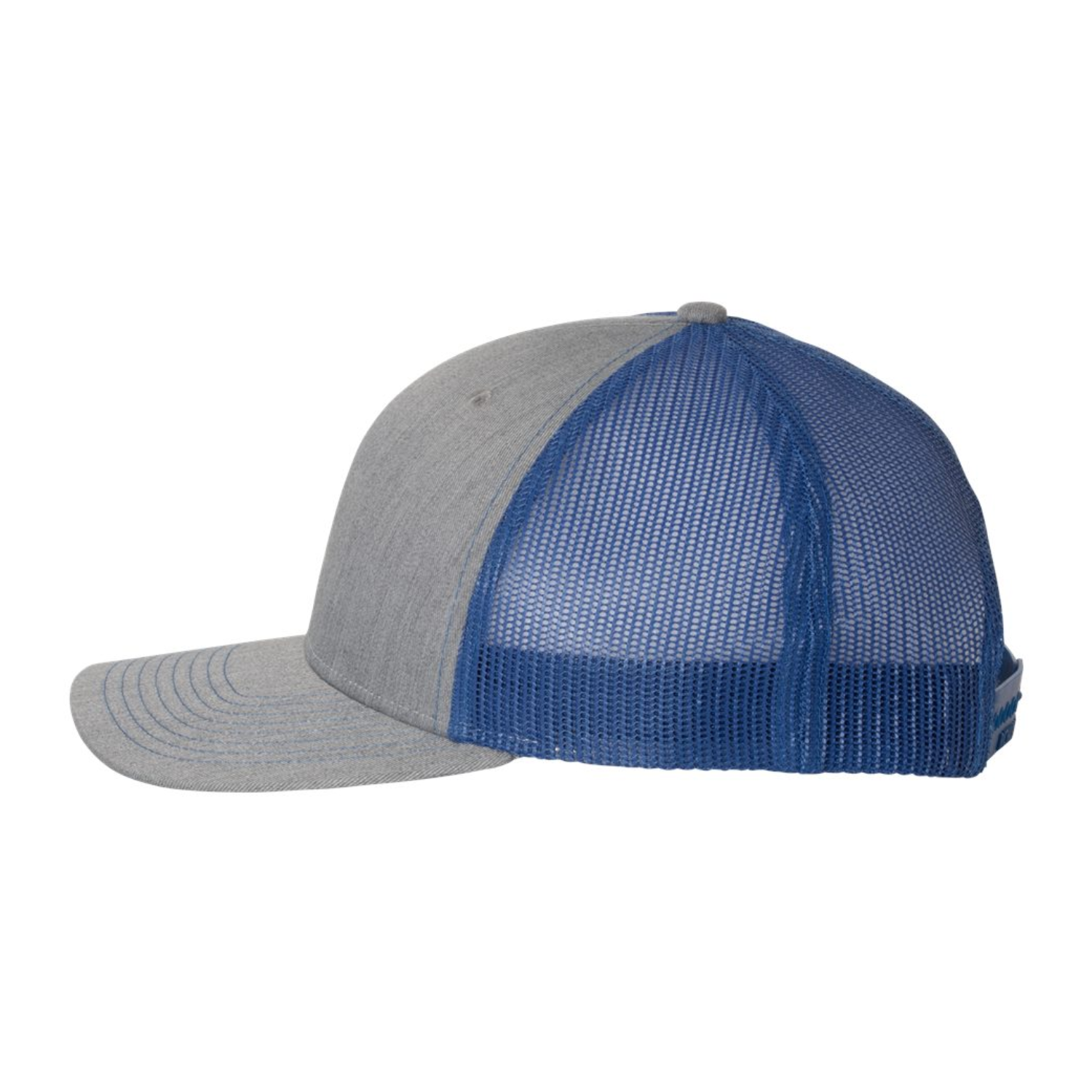 Richardson 112 | Adjustable Snapback Trucker Cap | Heather Grey/ Royal