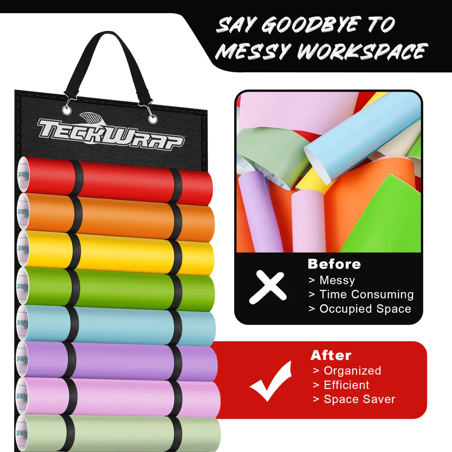 Teckwrap | Organizador de Vinil | 24 rollos