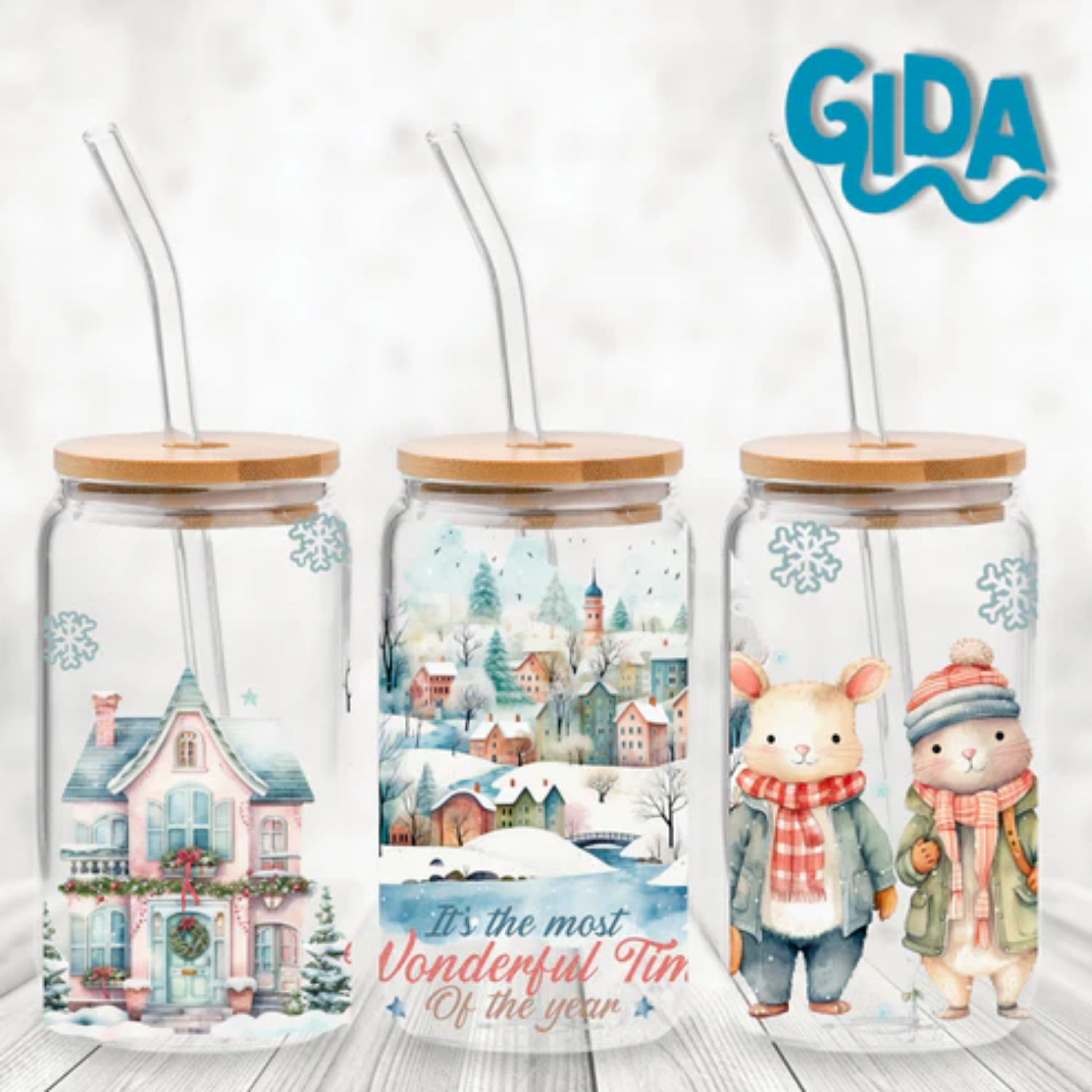 UV DTF Wrap | Navidad Ratoncitos | 9.5 x 4.33"