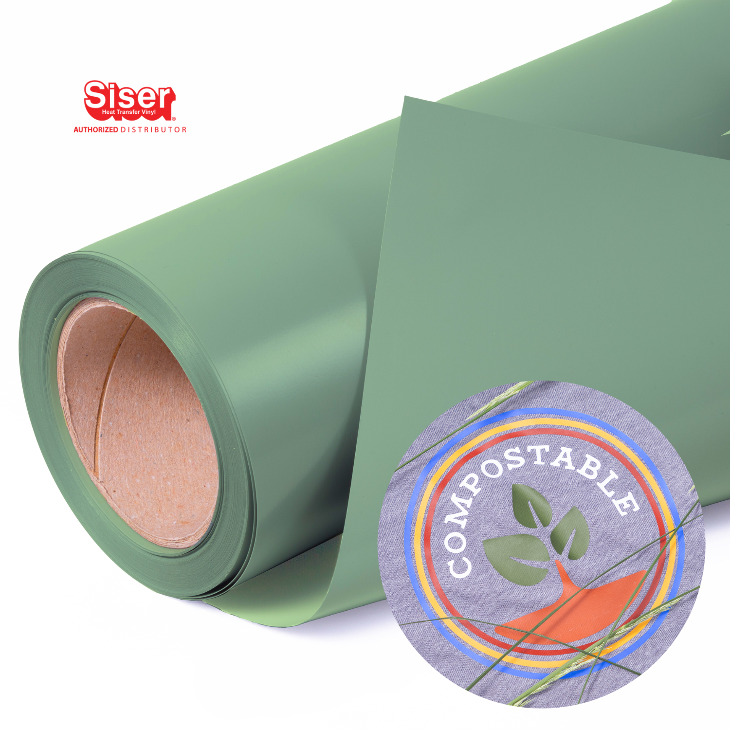 Siser PureHT™ Vinil Textil Térmico | Moss Green | Ancho 12"