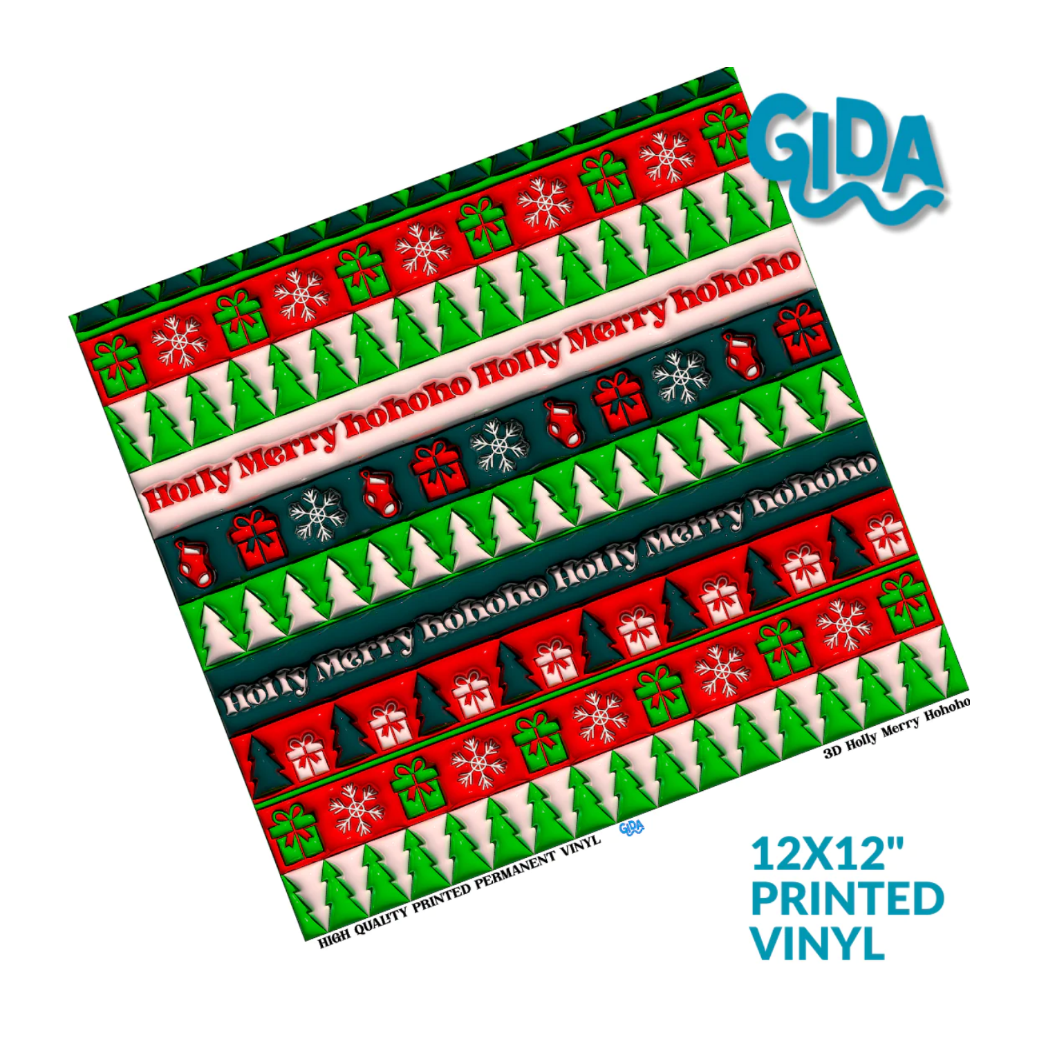 3D Wrap | Christmas Traditional Colors | 20 oz