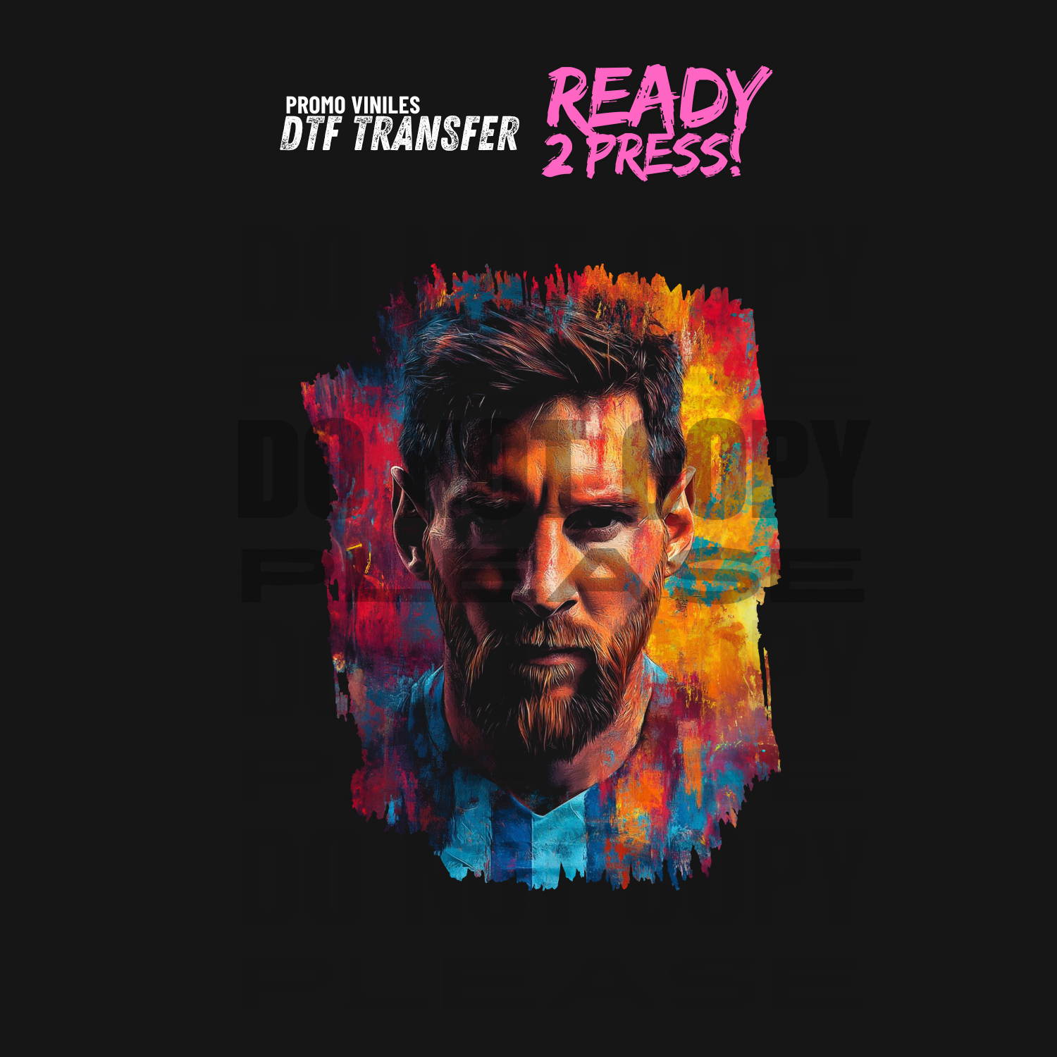 DTF Transfers | Messi | Halftones | 12x16
