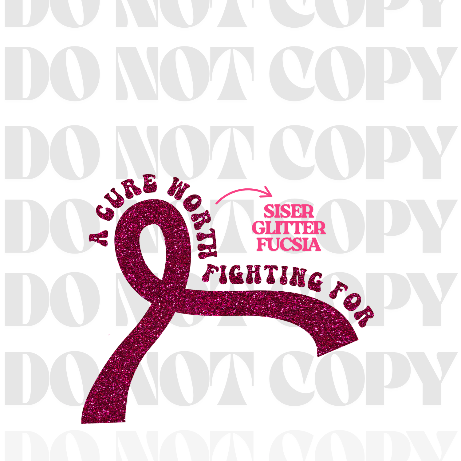 Hybrid DTF | Worth Fighting For| Glitter Fucsia