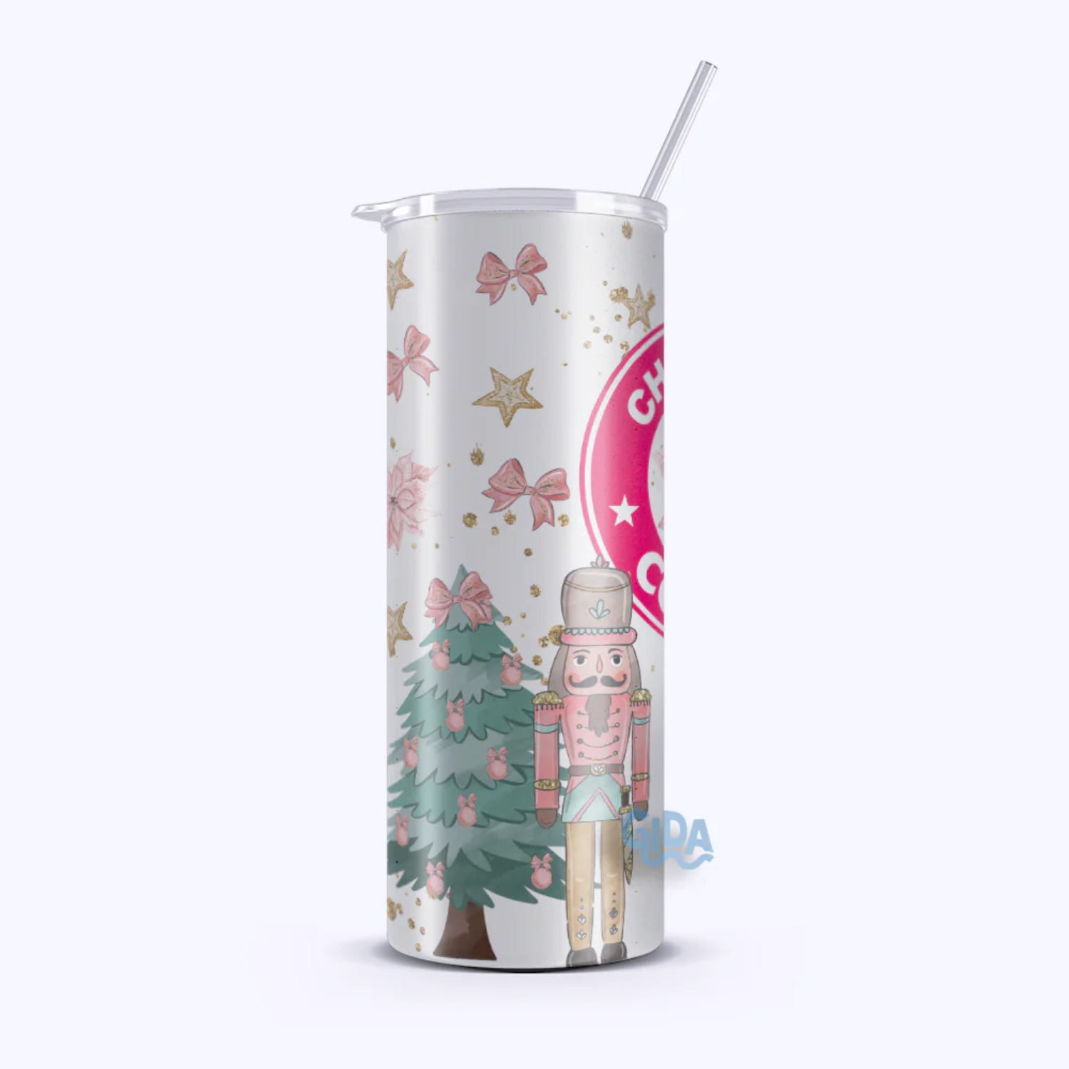UV DTF Wrap | PINK Nutcracker Christmas | 20oz Full Wrap