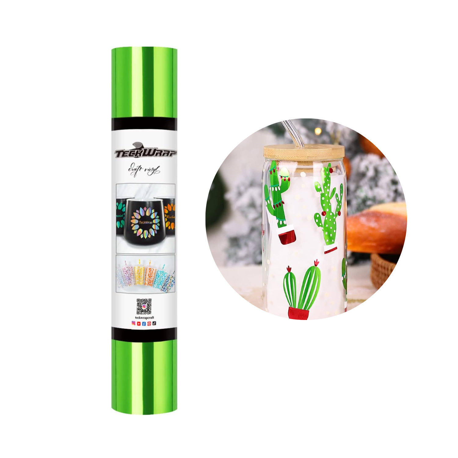 Vinil Adhesivo | Permanente | Mirror Lime Green | Ancho 12"