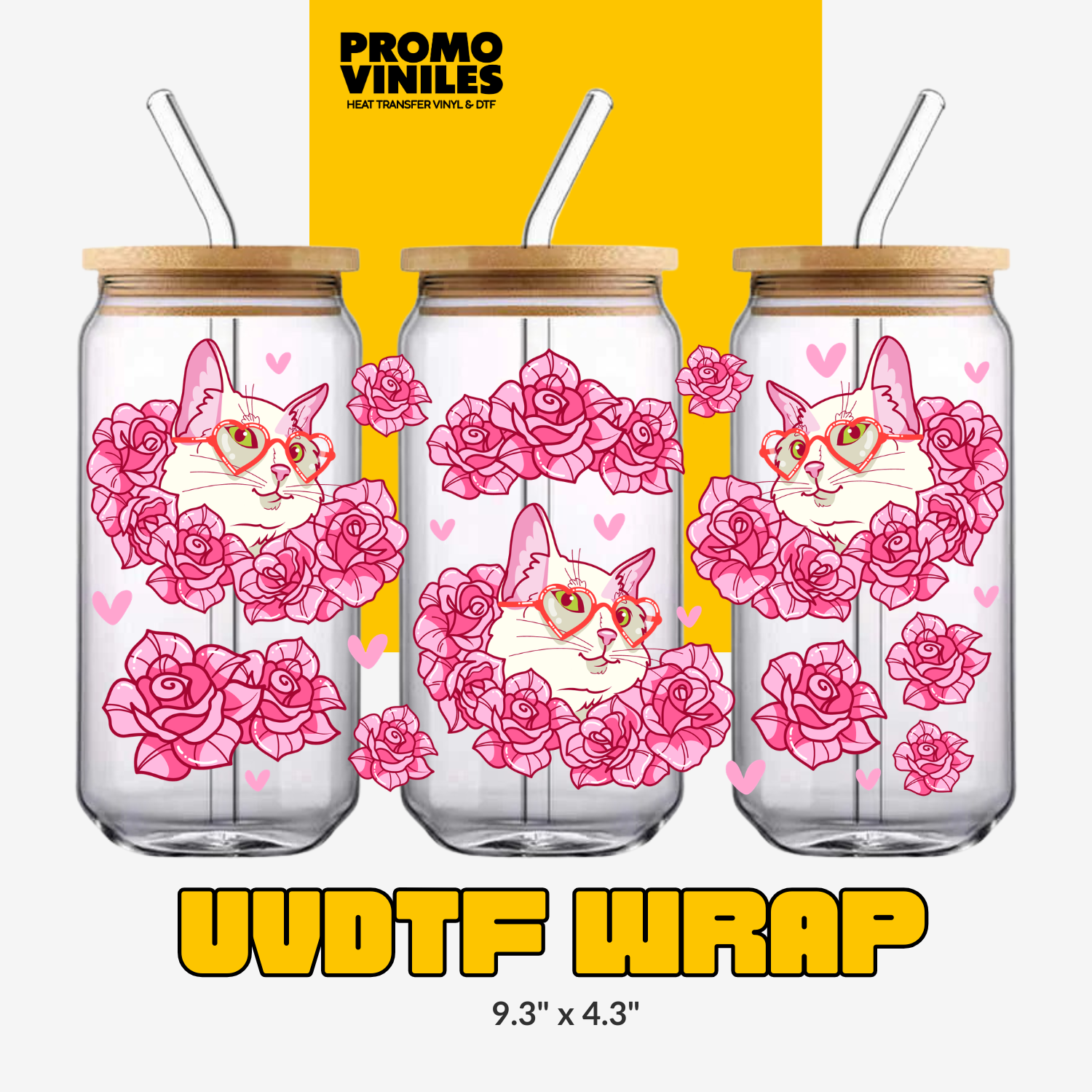 UV DTF Wrap | Roses Cat
