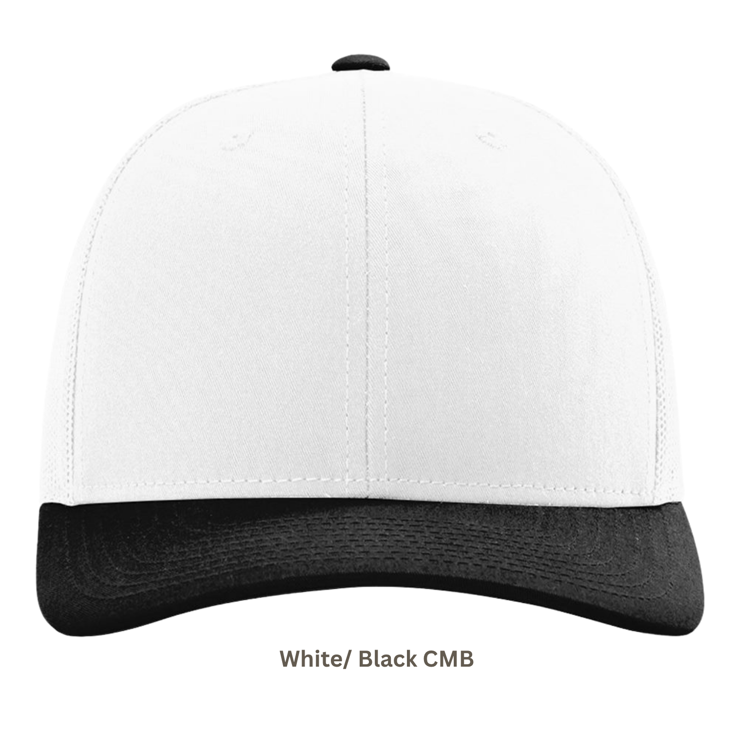 Richardson 112 | Adjustable Snapback Trucker Cap | White/ Black CMB