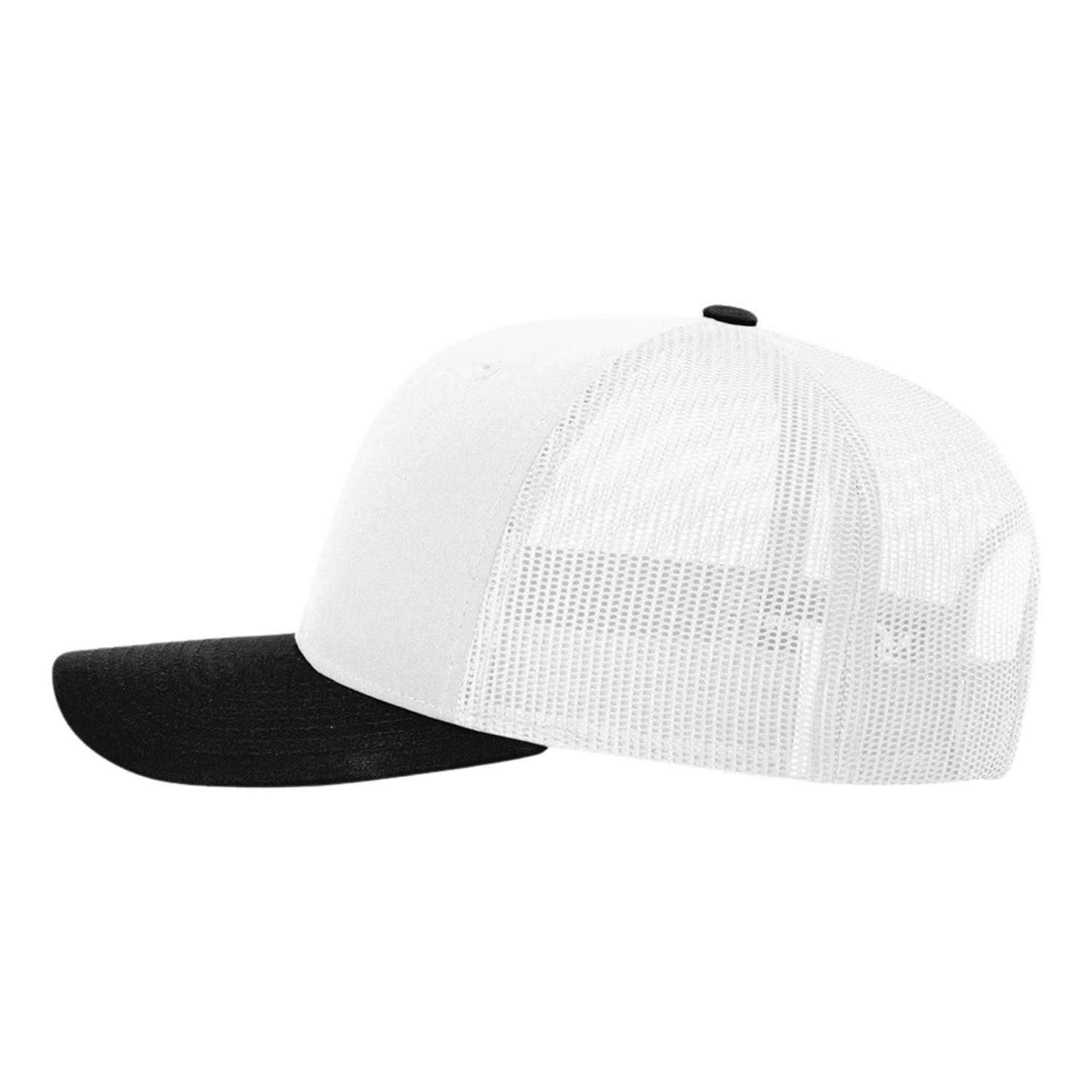 Richardson 112 | Adjustable Snapback Trucker Cap | White/ Black CMB