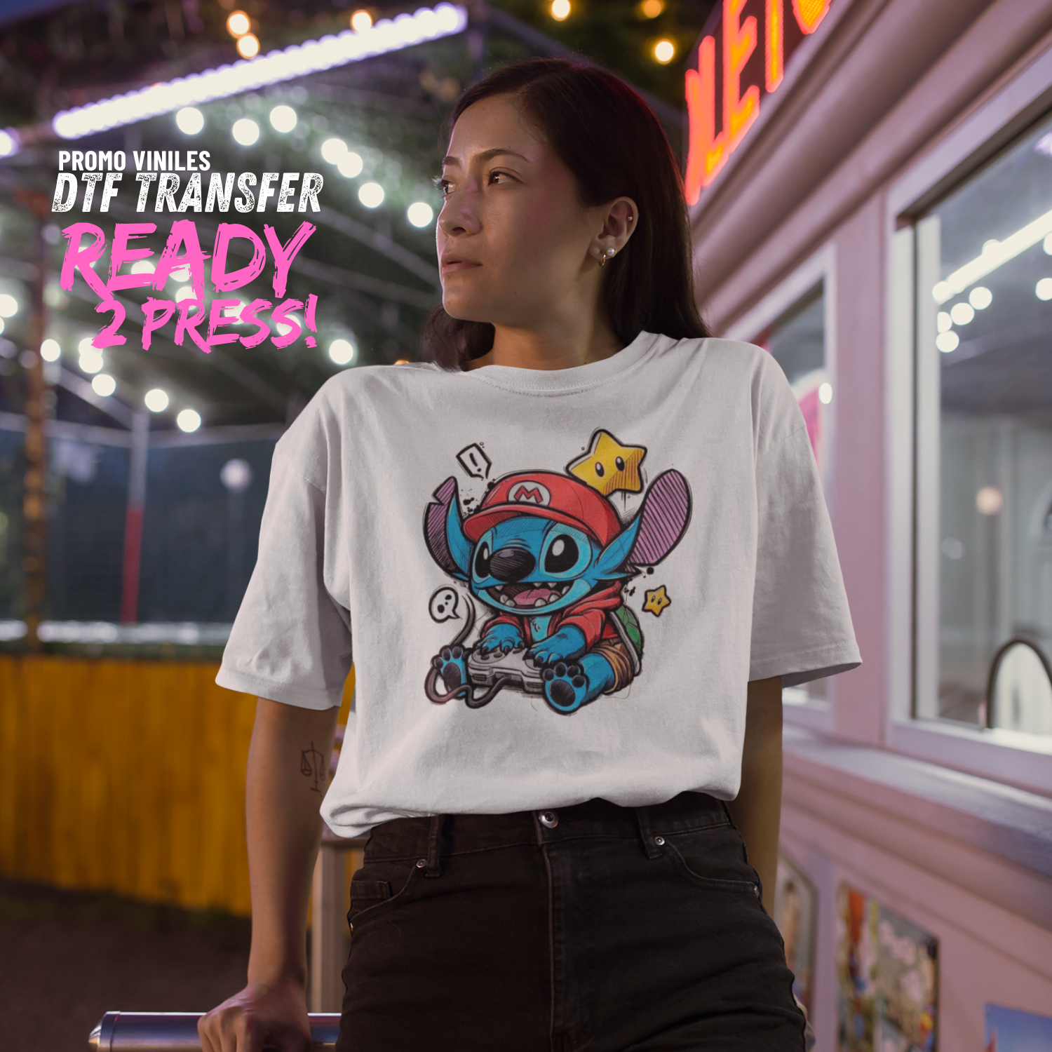 DTF Transfers | Stitch Gamer | 10x12