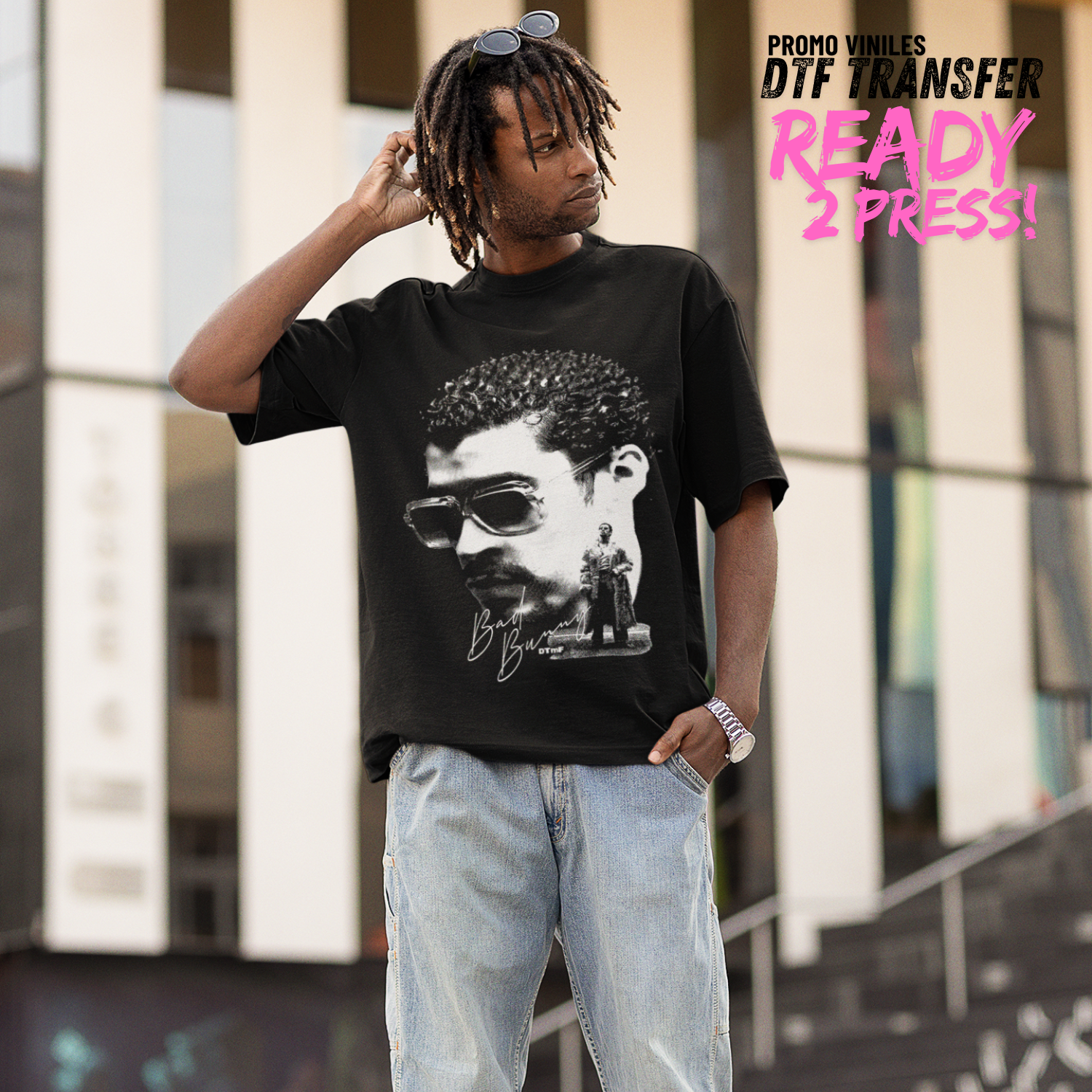 DTF Transfers | Bad B White | Halftones | 13x16"