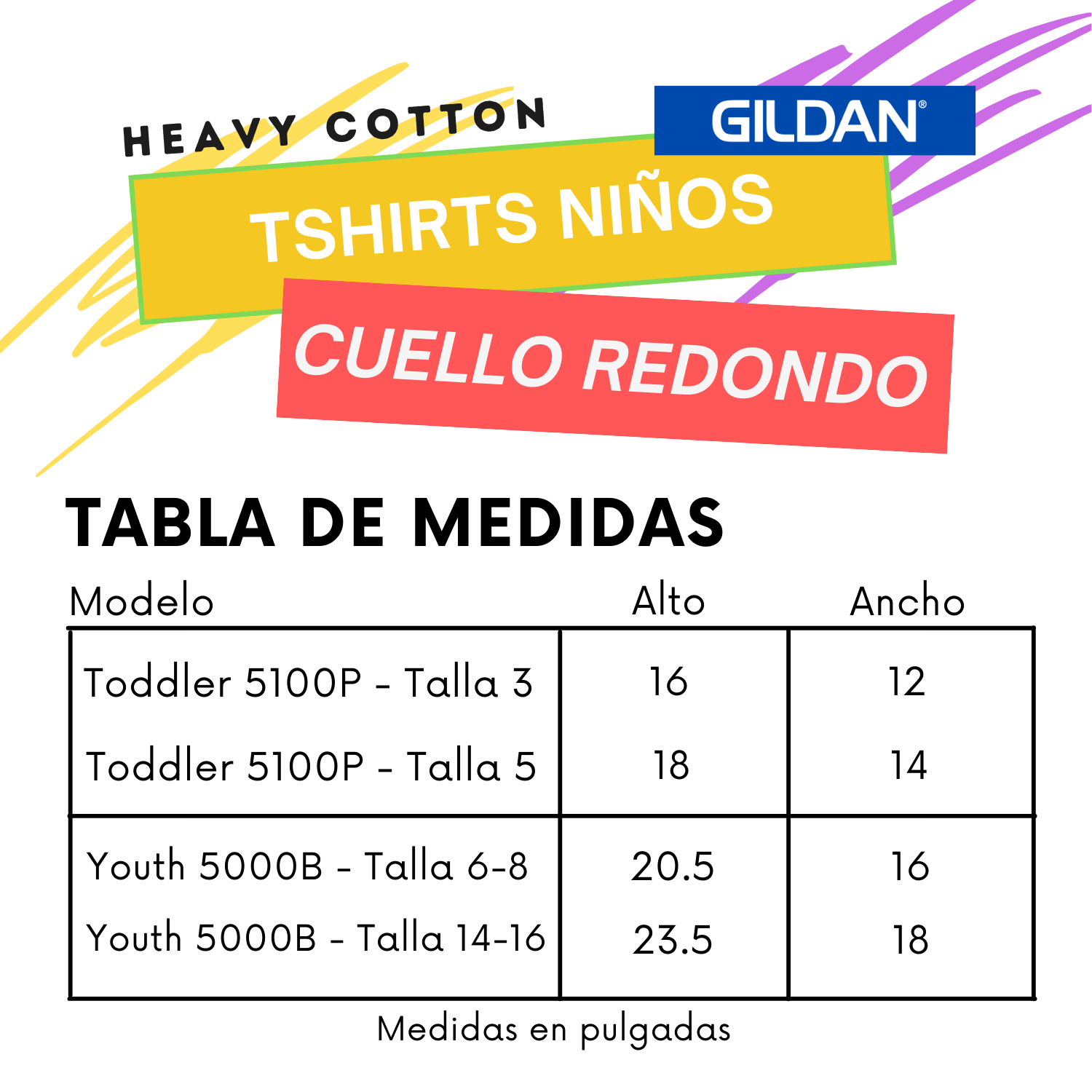 Gildan Kids Heavy Cotton | Cuello Redondo | Royal
